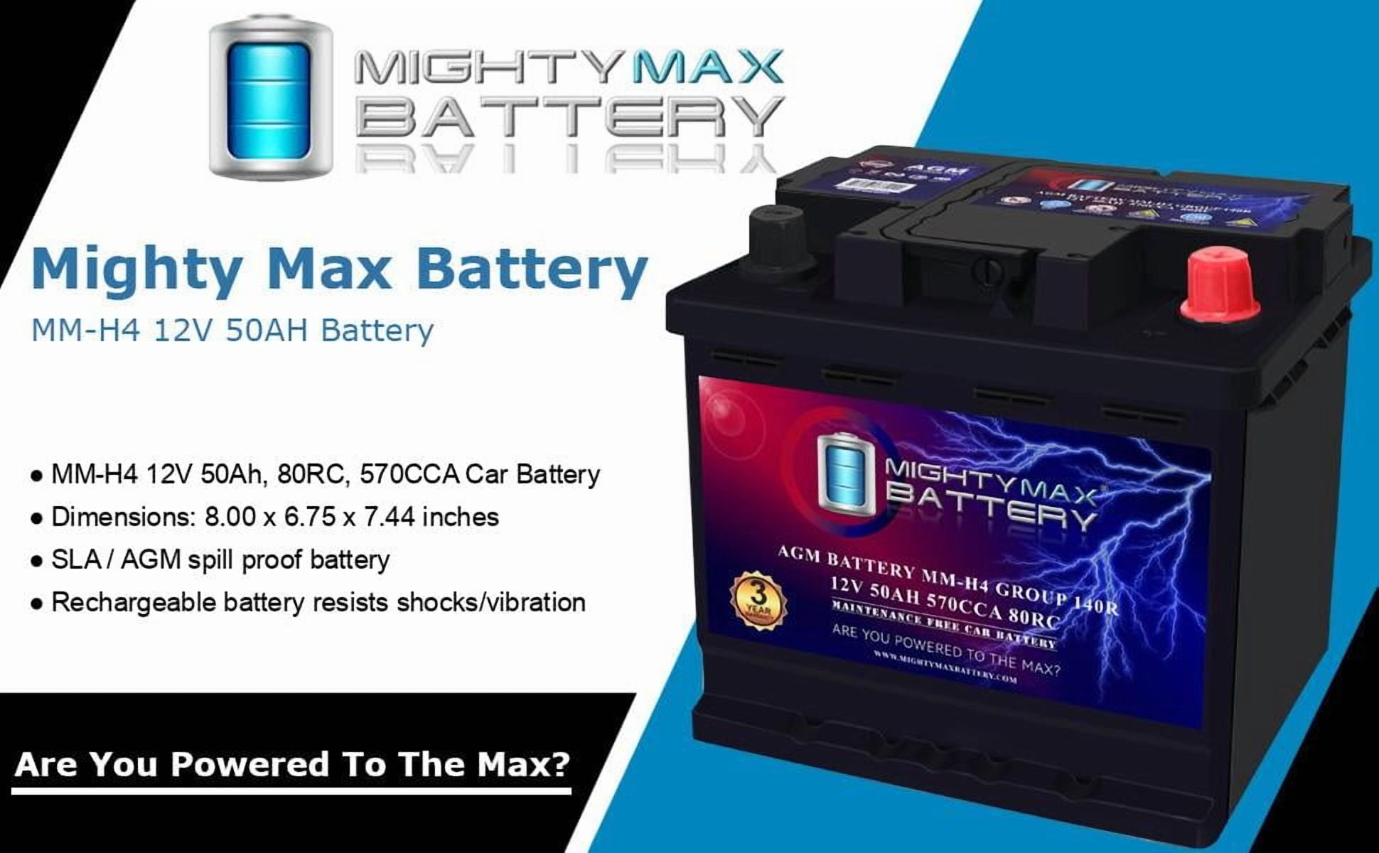 MM-H5 Start and Stop Car BCI Group Size 47 12V 60 AH, 100RC, 680 CCA Rechargeable AGM Car Battery