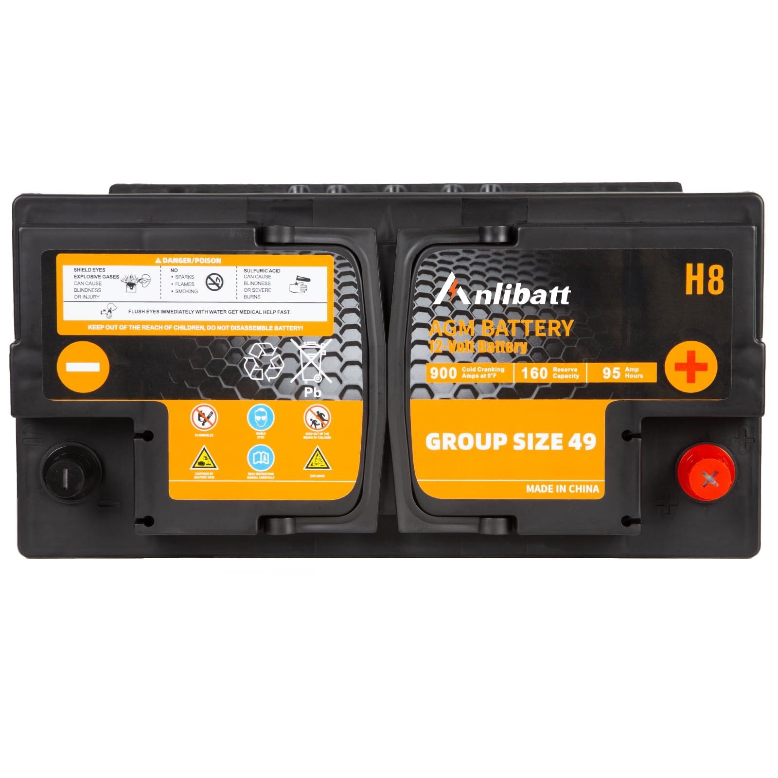 Anlibatt BCI Group 48 Battery, AGM 12 Volt Rechargeable Automotive Batteries for Car, H6 760CCA 70Ah 120RC, Maintenance Free