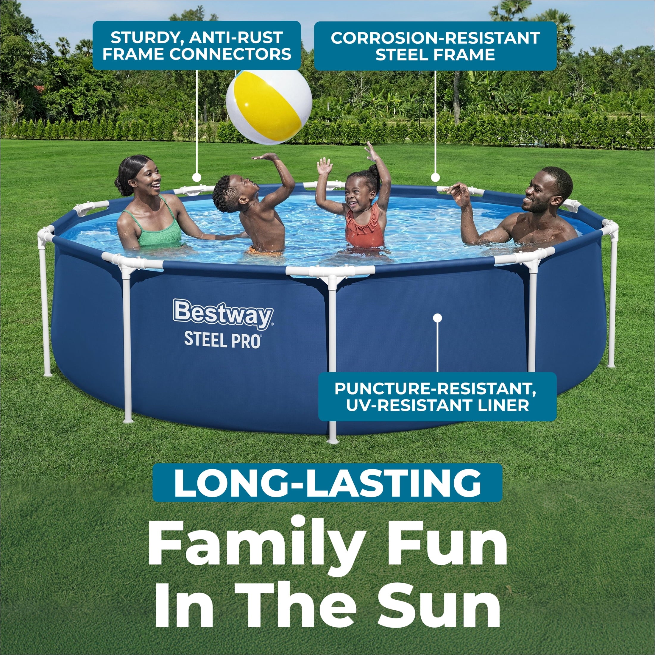 Bestway Steel Pro 10' x 30 Above Ground Swimming Pool Set with Filter Pump