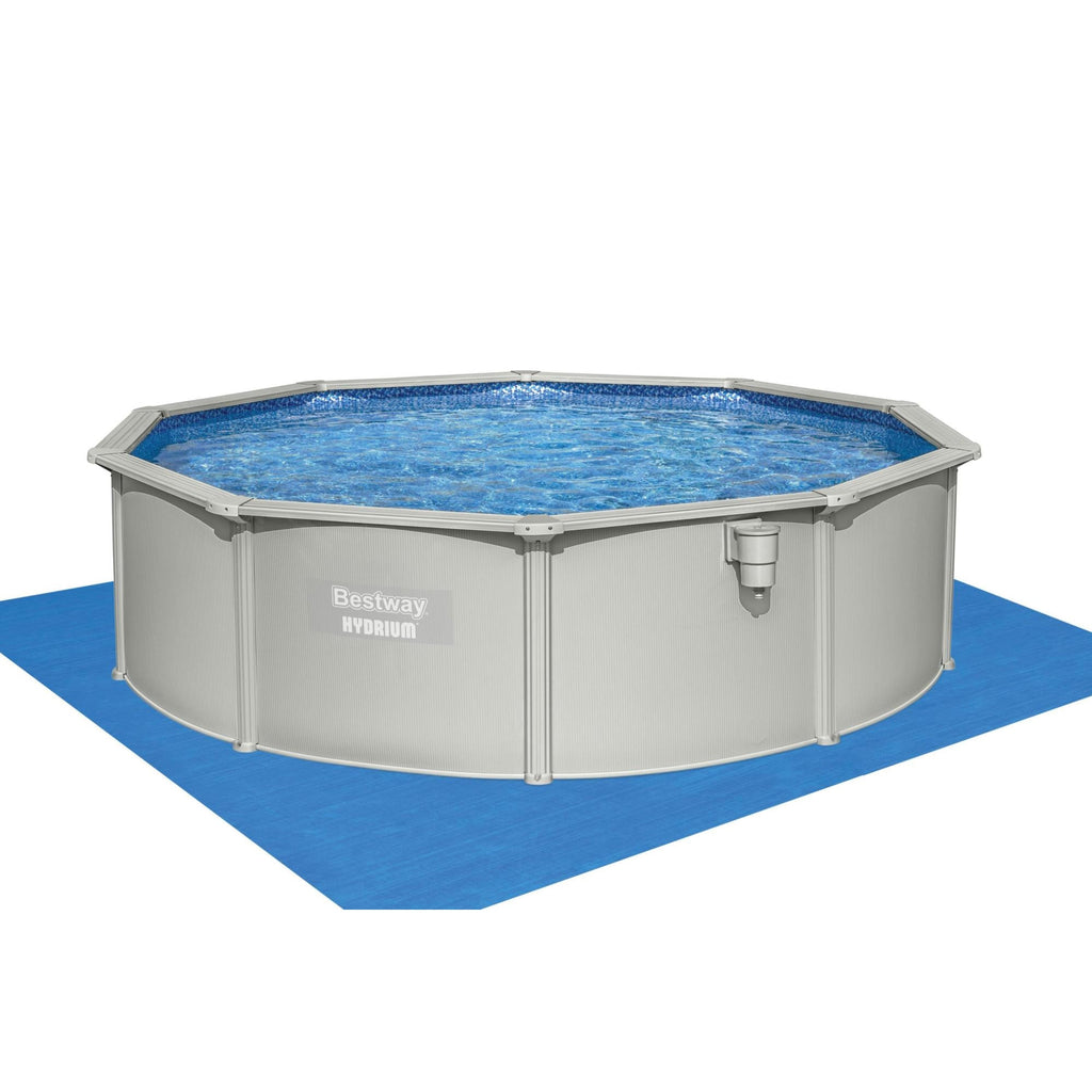 Bestway Hydrium 15' x 48 Steel Side Wall Above Ground Pool w/ Sand Pump & Accessories