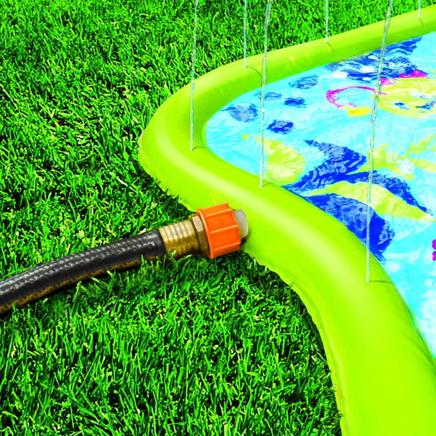Banzai Jr. Splish Splash Inflatable Water Park for Toddlers - Includes Slide and Play Features