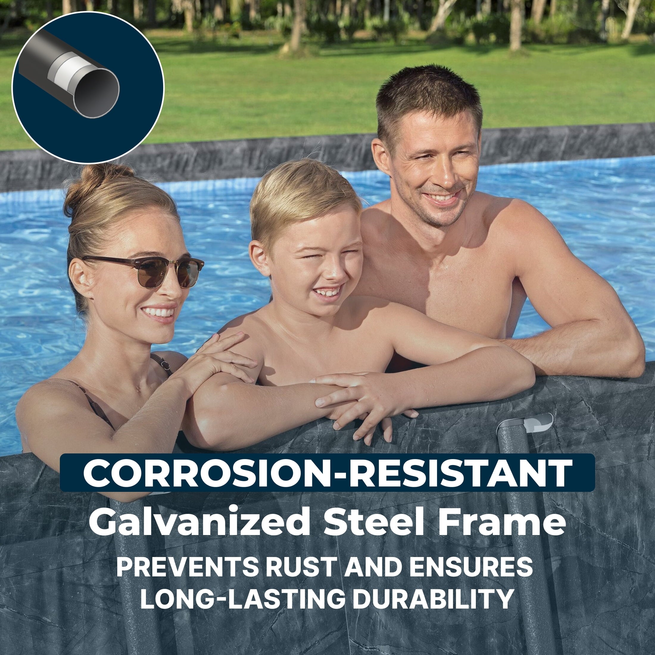Bestway APX 365 18'x9'x52 Metal Frame Above Ground Pool Set with Sand Filter Pump