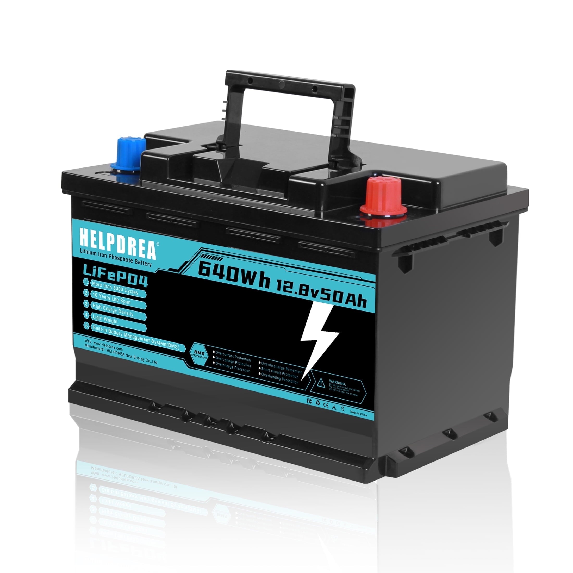 12v 50ah LiFePO4 Battery with 100A BMS Lithium Iron Phosphate Battery for Home Energy Storage Boat Marine Camping