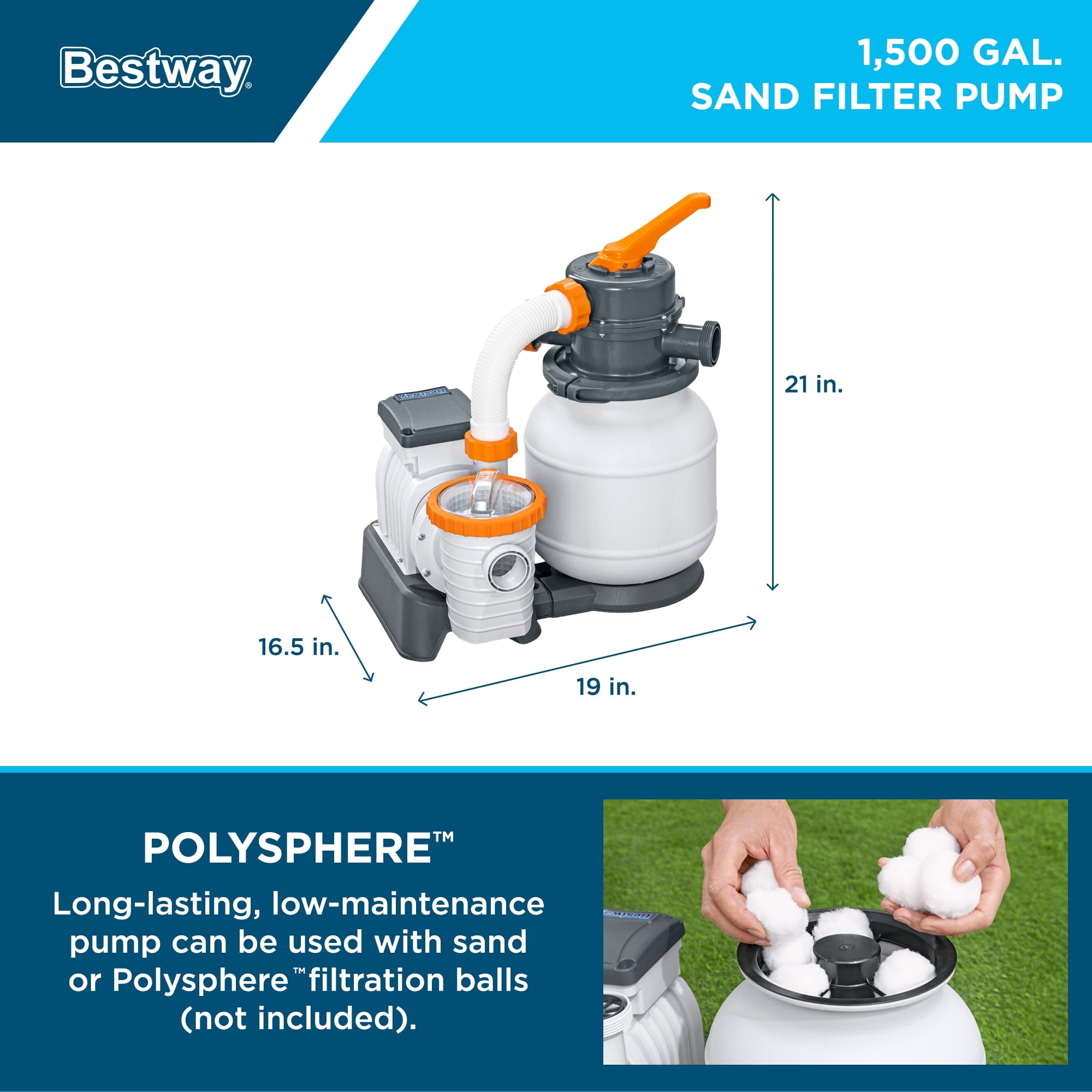 Bestway Hydrium 15' x 48 Steel Side Wall Above Ground Pool w/ Sand Pump & Accessories