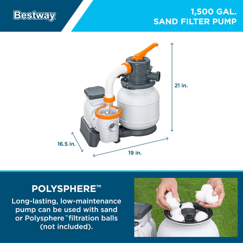 Bestway Hydrium 15' x 48 Steel Side Wall Above Ground Pool w/ Sand Pump & Accessories