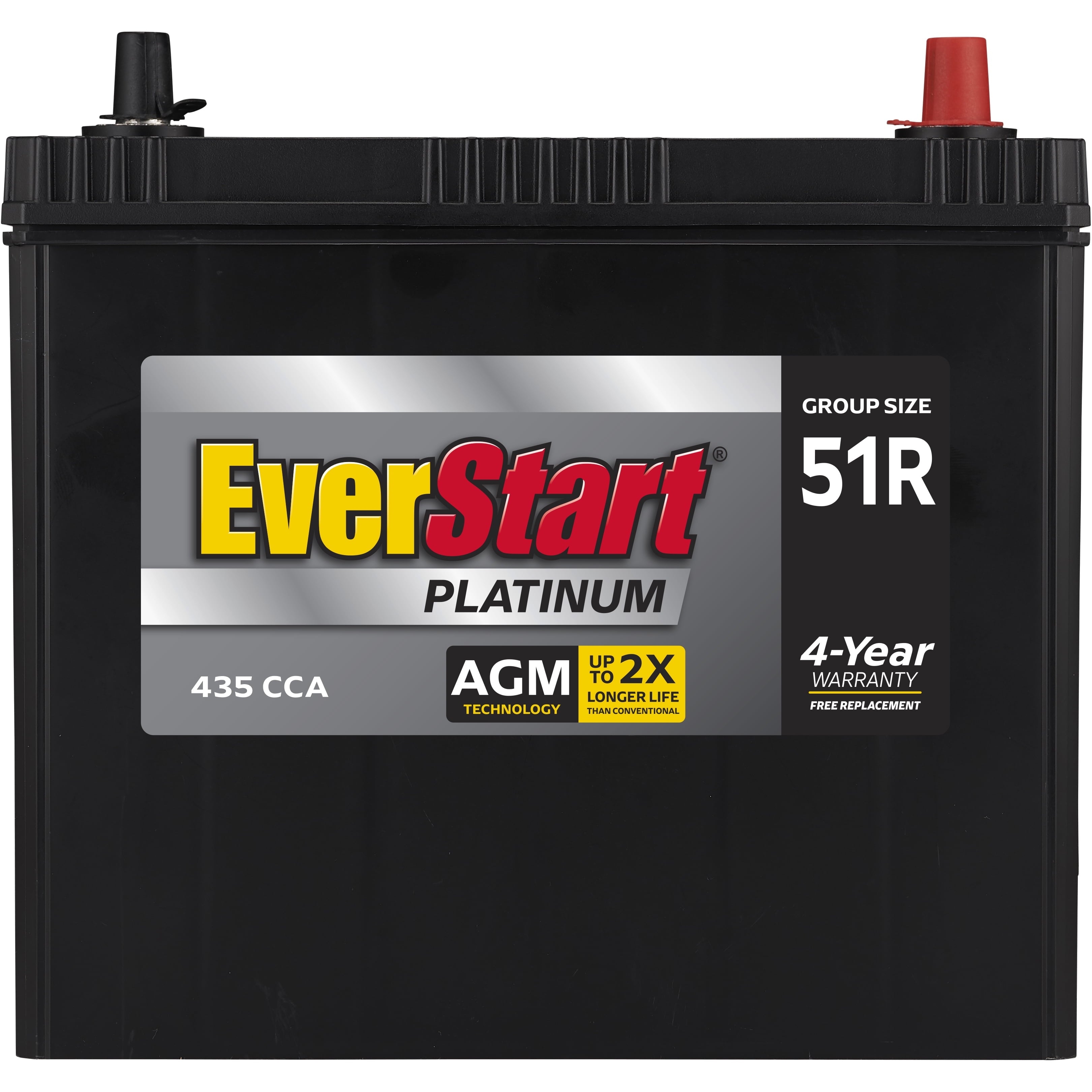 EverStart Platinum BOXED AGM Battery, Group Size 51R 12 Volt, 435 CCA