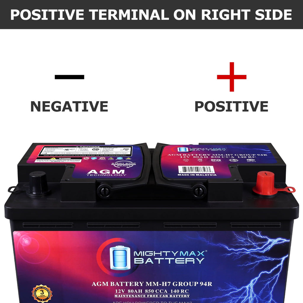 MM-H5 Start and Stop Car BCI Group Size 47 12V 60 AH, 100RC, 680 CCA Rechargeable AGM Car Battery