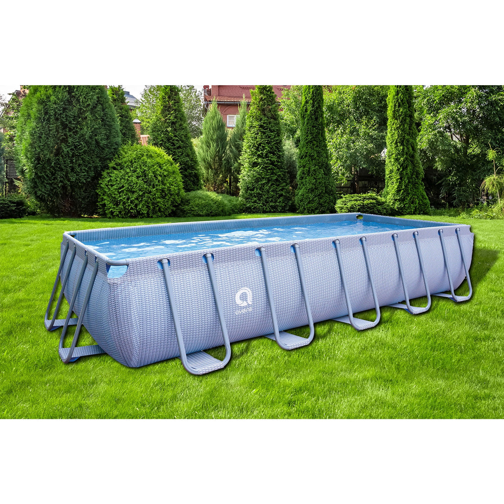 jLeisure Avenli 18 Foot x 39.5 Inch Rectangle Above Ground Swimming Pool