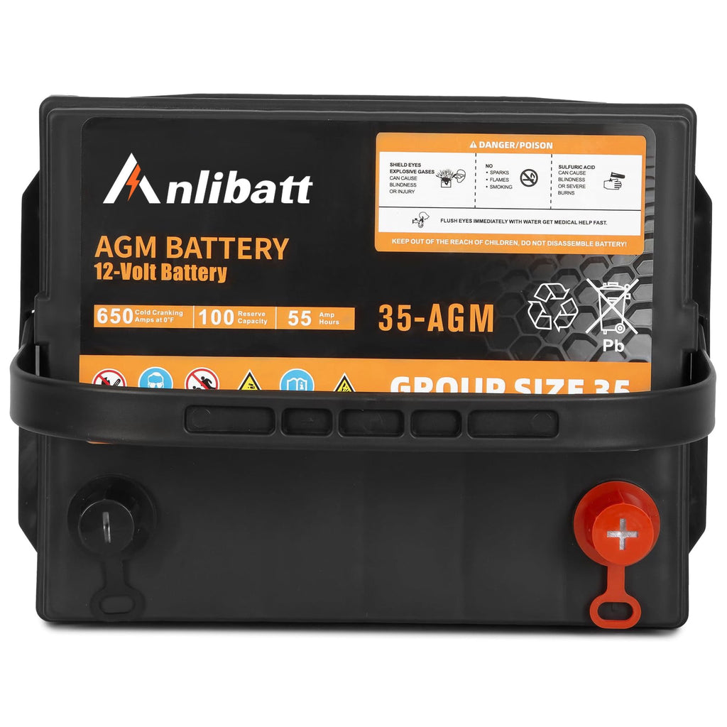 Anlibatt BCI Group 48 Battery, AGM 12 Volt Rechargeable Automotive Batteries for Car, H6 760CCA 70Ah 120RC, Maintenance Free