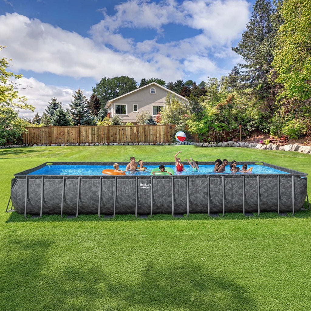 Bestway APX 365 18'x9'x52 Metal Frame Above Ground Pool Set with Sand Filter Pump