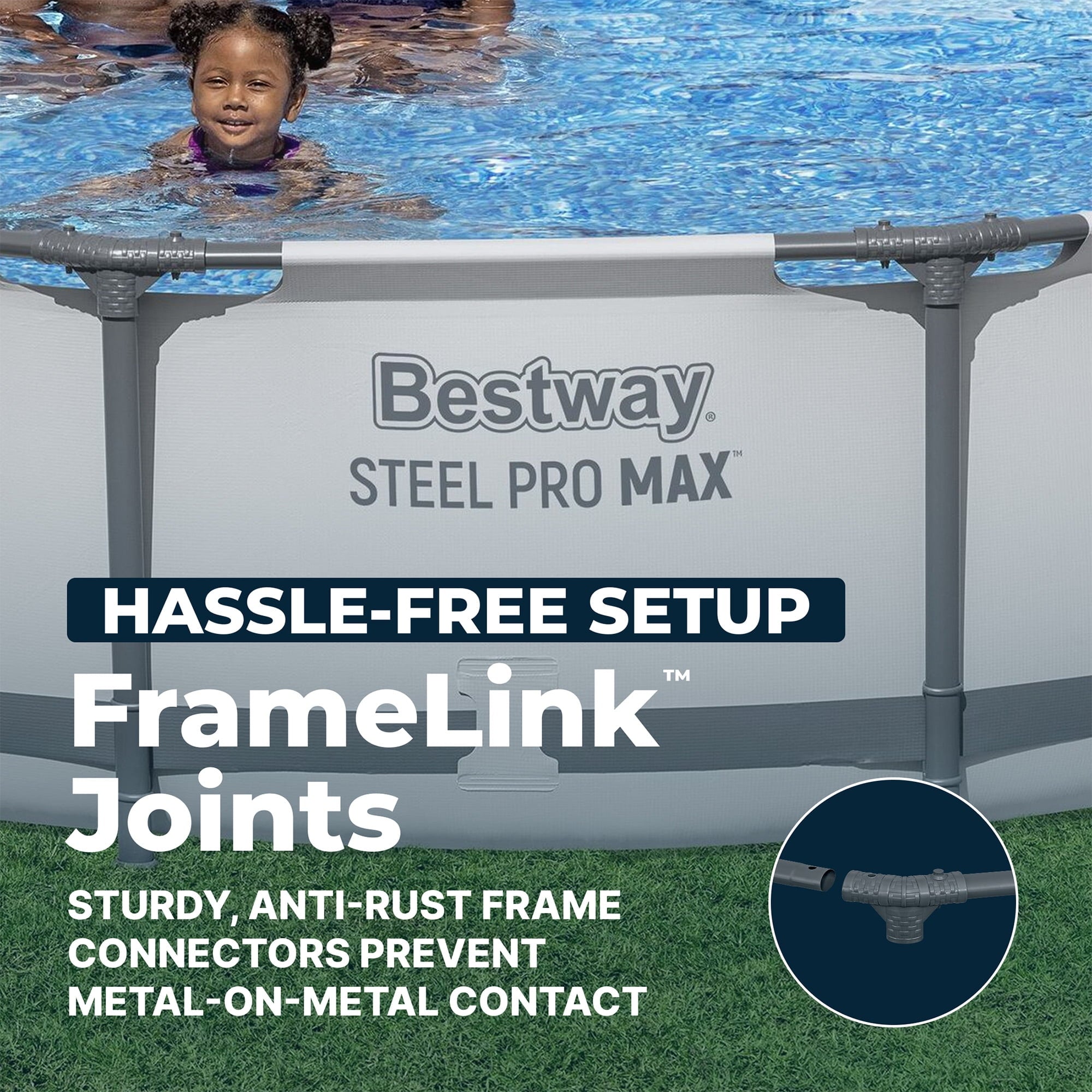 Bestway Steel Pro MAX 10'x30\ Metal Frame Above Ground Pool Set w/ Filter Pump & Cartridge