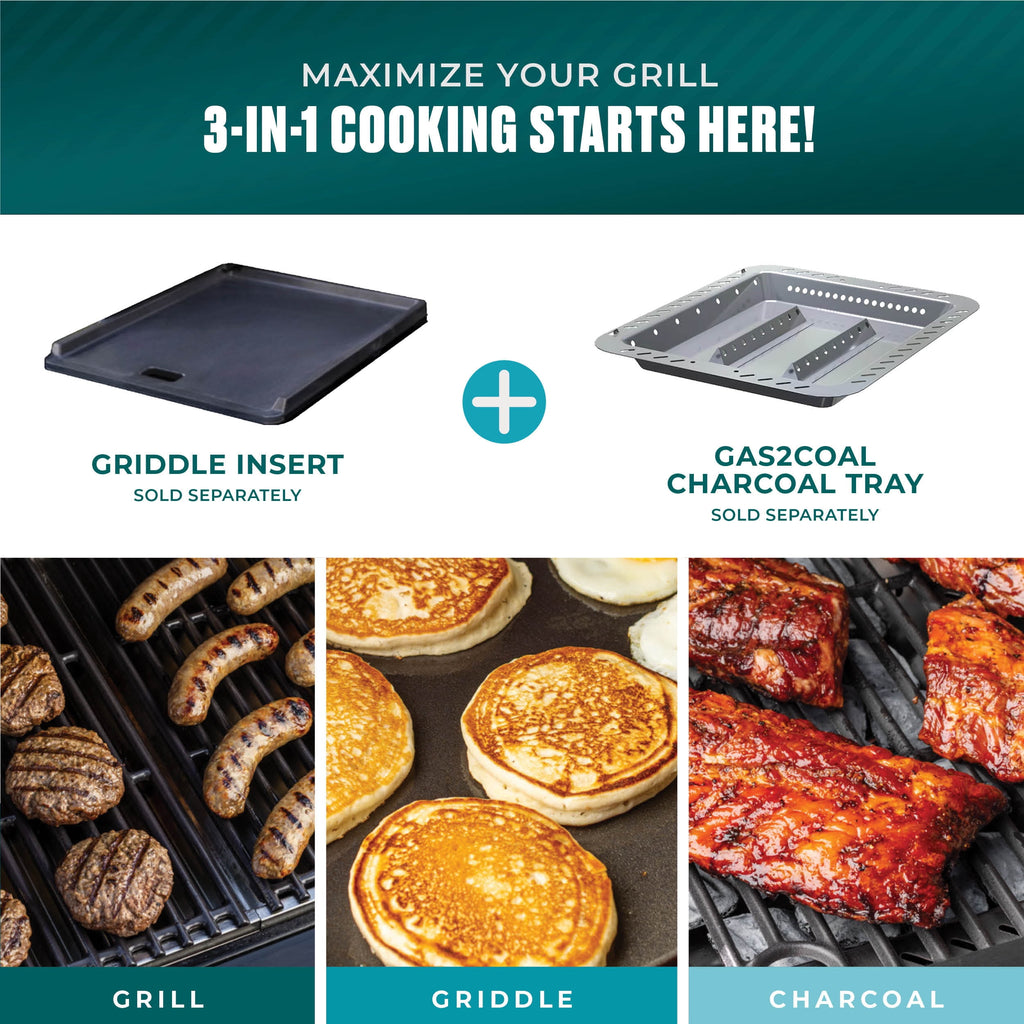 Charbroil Gas Grill, Performance Series FlavorMax 4 Burner Grill with Side Burner, Black