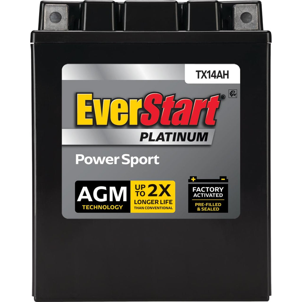 EverStart Platinum AGM PowerSport Battery, Group Size TX14AH 12 Volt, 220 CCA