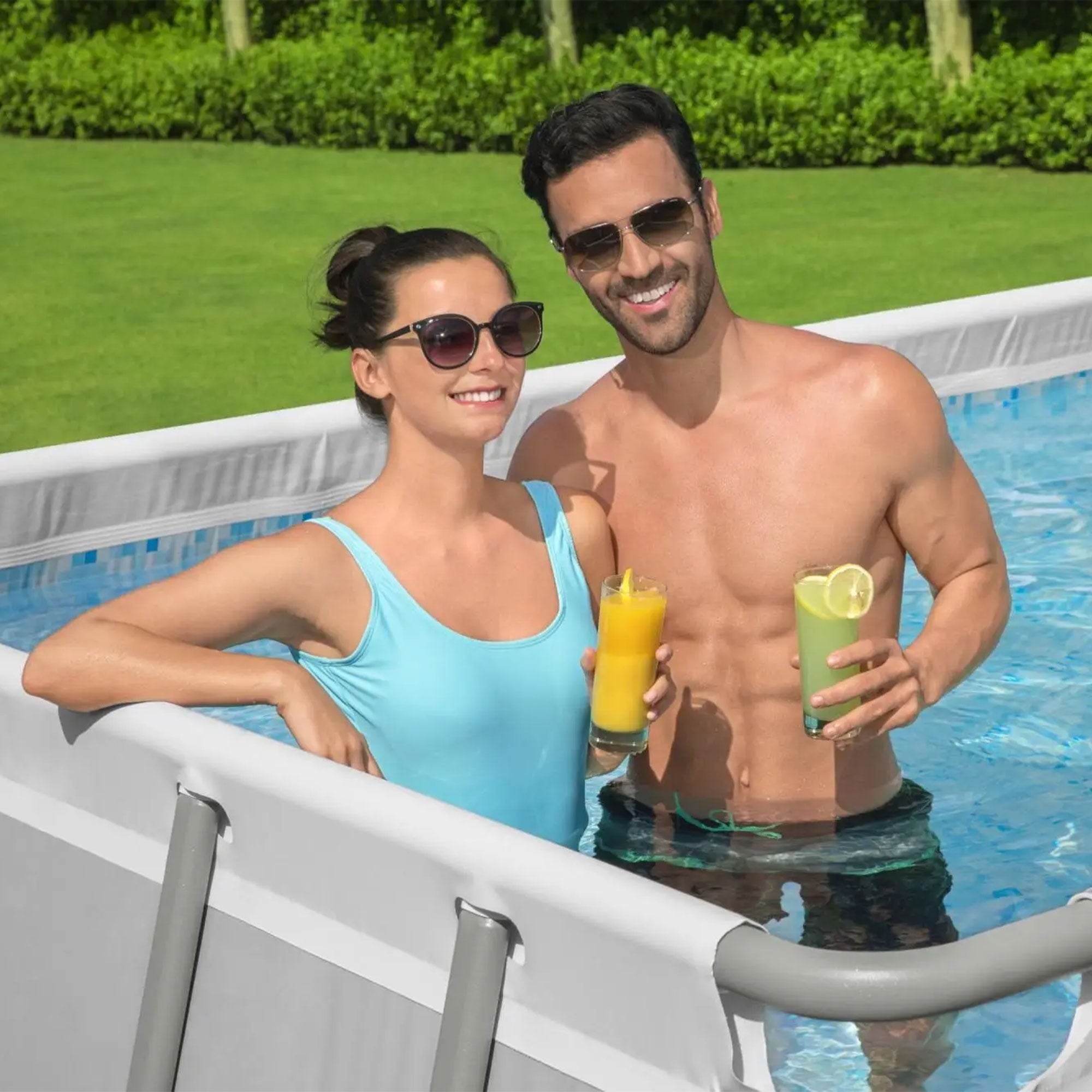 Bestway 18ft x 9ft x 4ft Rectangular Above Ground Swimming Pool Kit