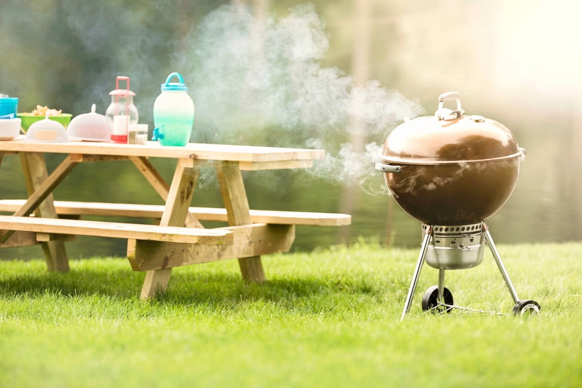Weber Original Charcoal Grill, 22 Inch Premium Kettle Charcoal Grill, Copper