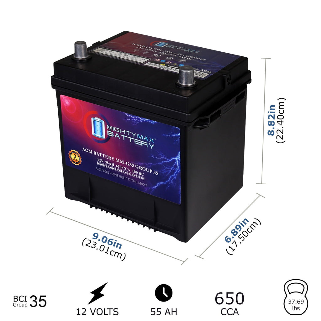 MM-H5 Start and Stop Car BCI Group Size 47 12V 60 AH, 100RC, 680 CCA Rechargeable AGM Car Battery