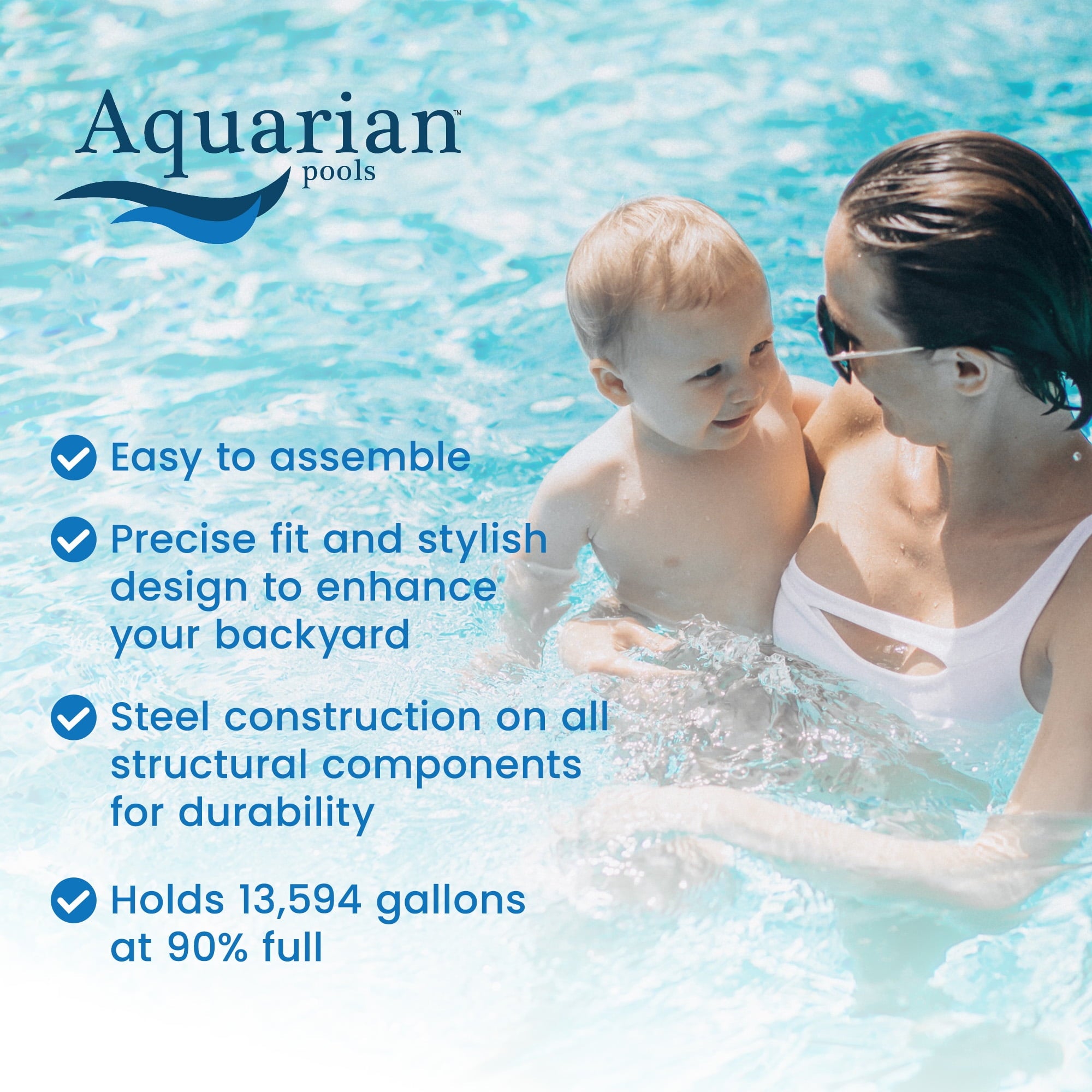 Aquarian Phoenix 18' x 52 Steel Frame DIY Family Size Above Ground Pool