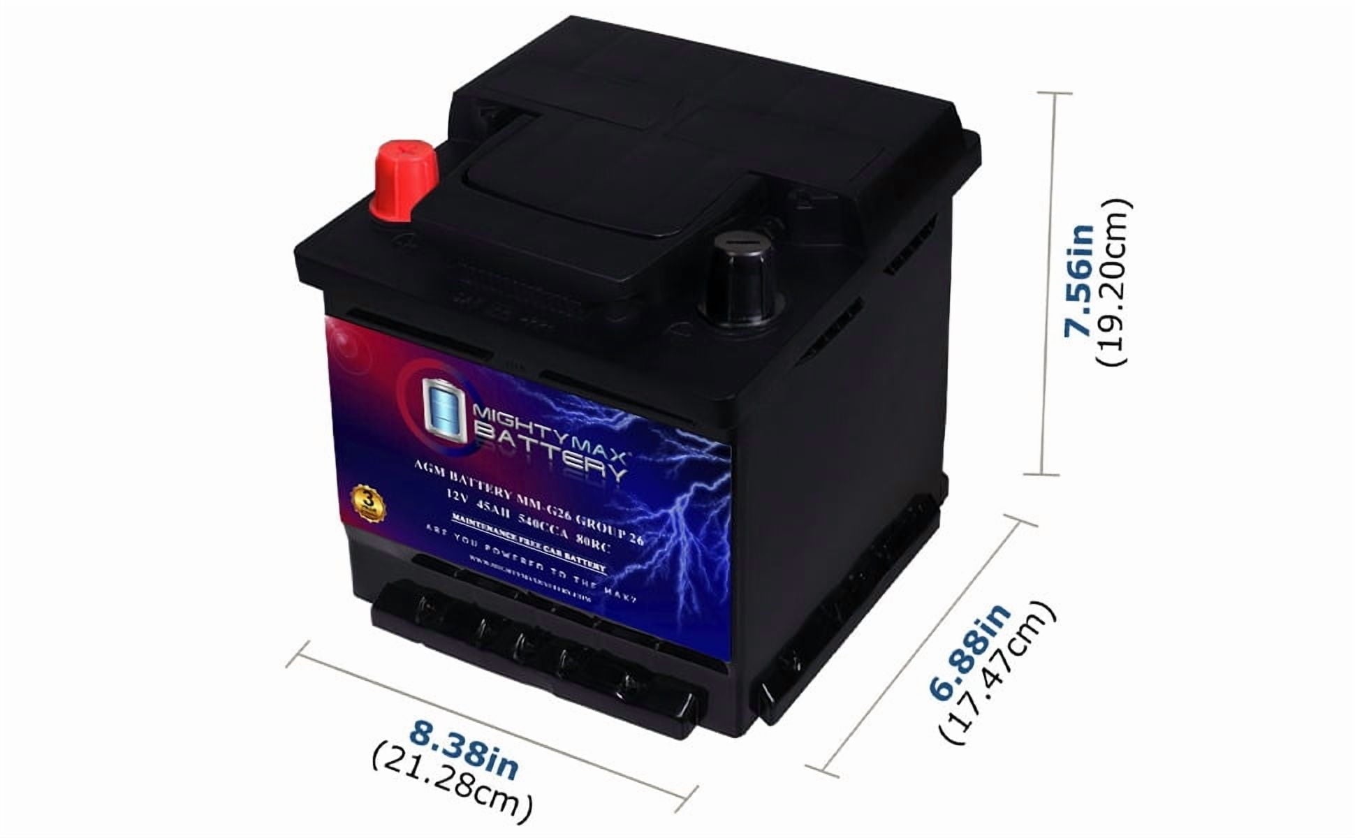 MM-H5 Start and Stop Car BCI Group Size 47 12V 60 AH, 100RC, 680 CCA Rechargeable AGM Car Battery