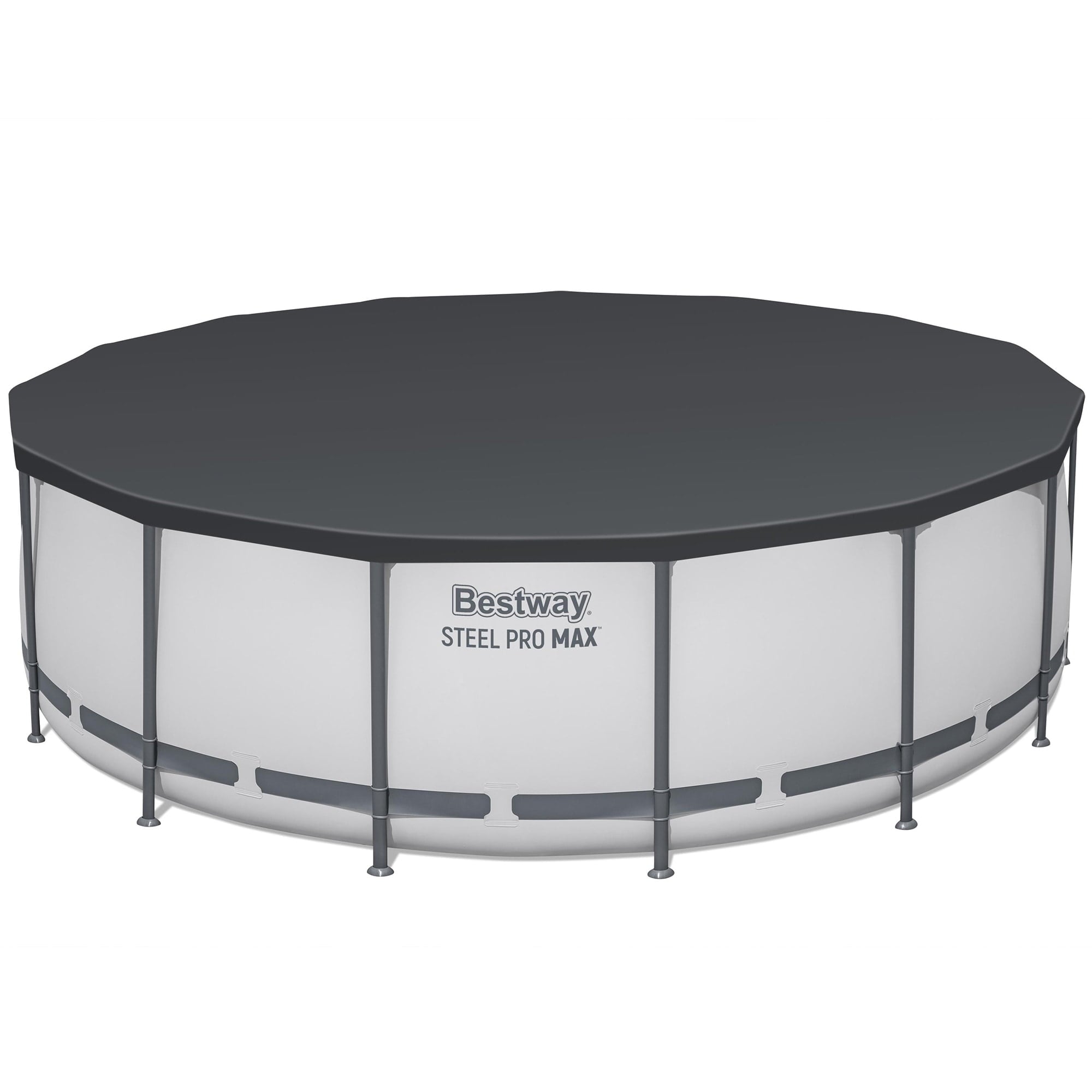 Bestway Steel Pro MAX 15' x 48 Prismatic Stone Pool Set| Durable Construction, Easy Assembly, and All-Inclusive Accessories - above ground pool set with filter pump, ladder, and pool cover