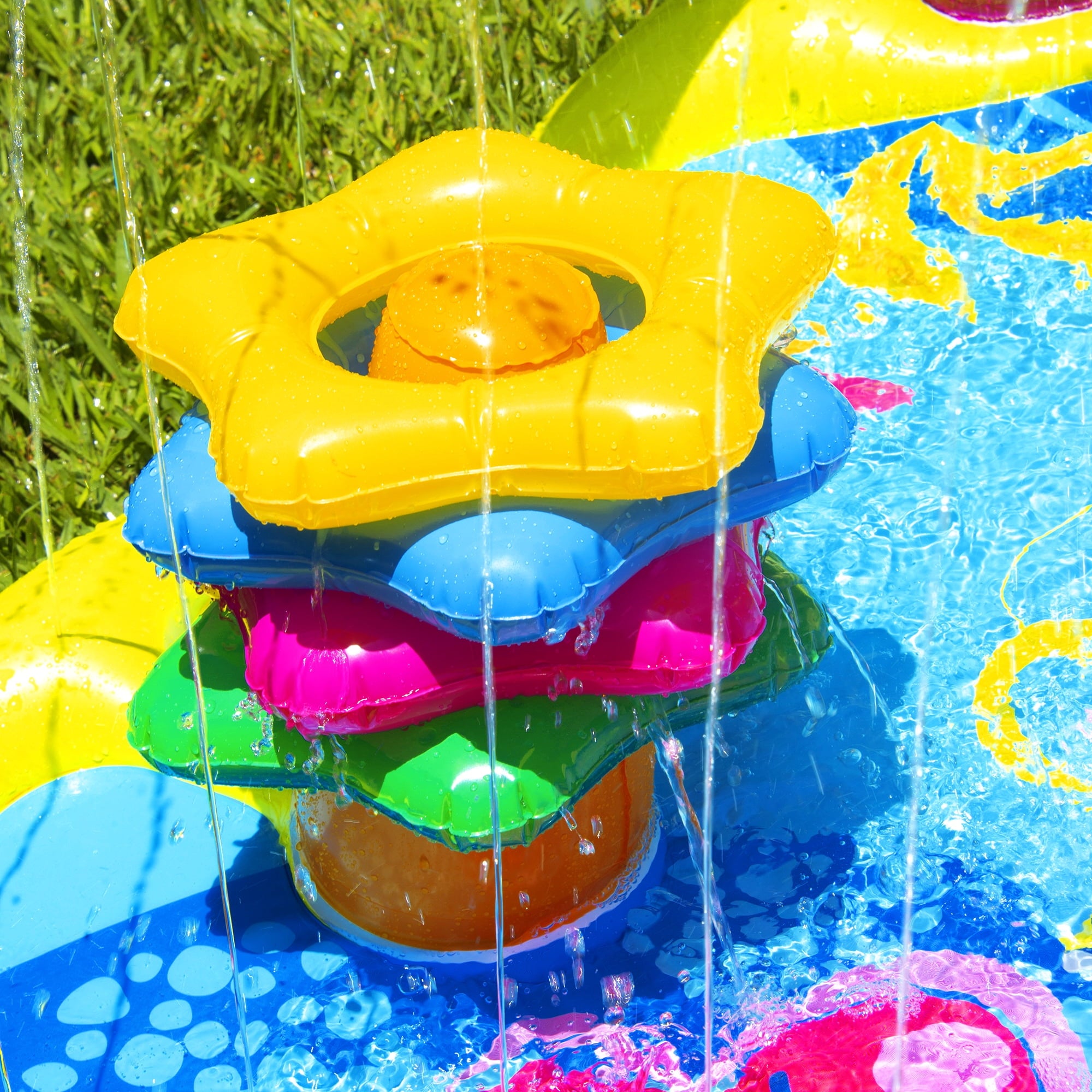 Banzai Jr. Splish Splash Inflatable Water Park for Toddlers - Includes Slide and Play Features