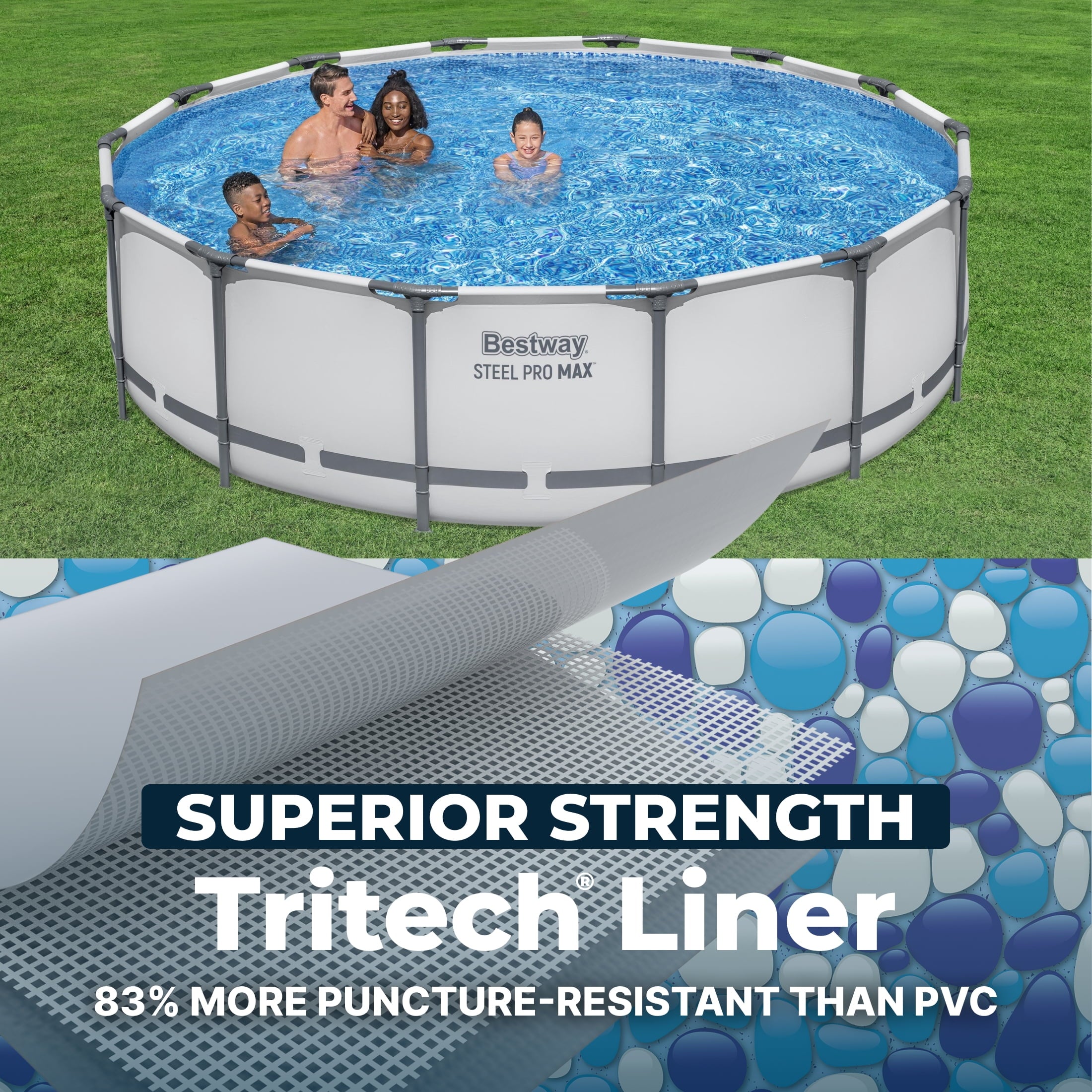Bestway Steel Pro MAX 15'x42 Metal Frame Above Ground Pool Set w/ Pump, Ladder, & Cover