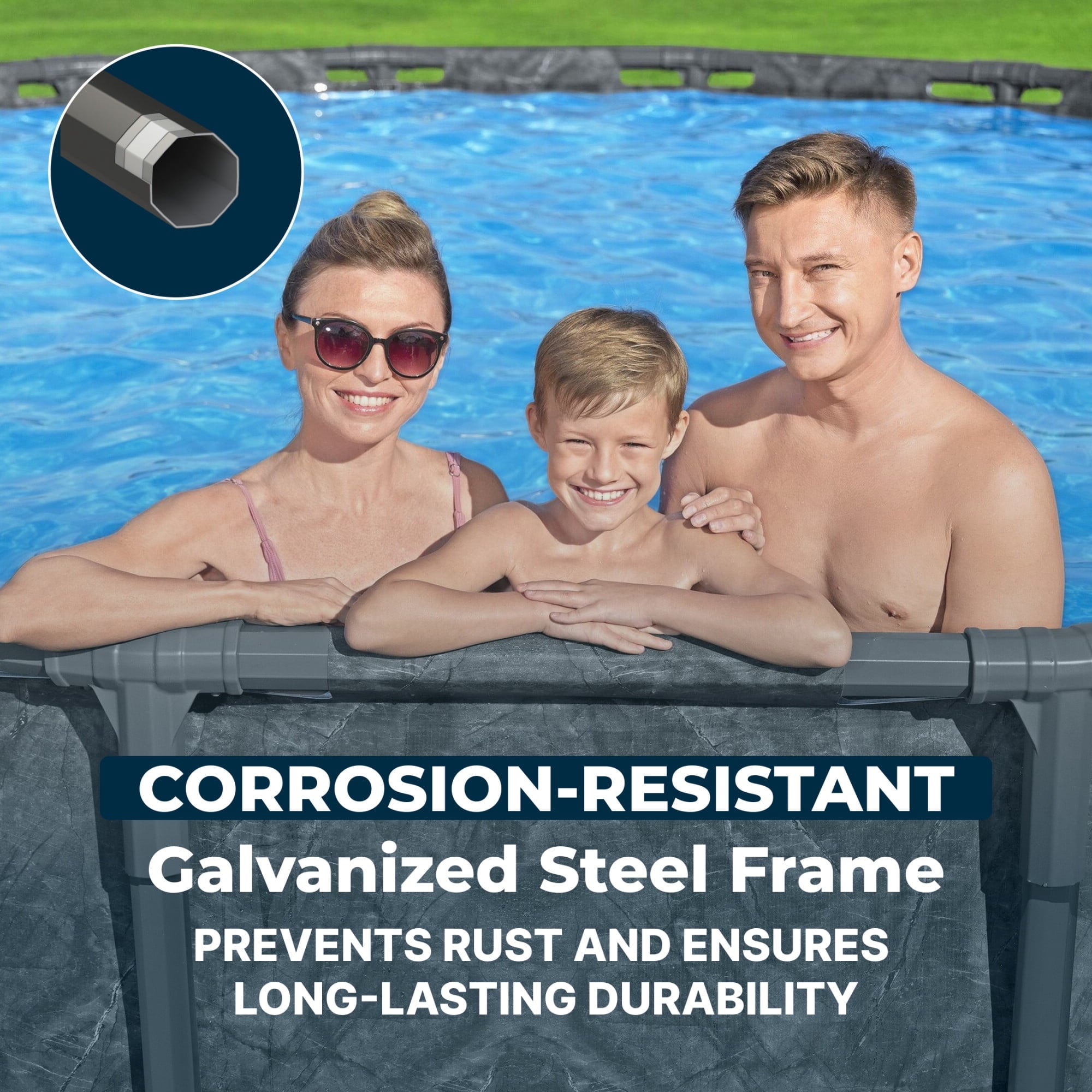 Bestway APX 365 18'x52 Metal Frame Above Ground Pool w/ Sand Filter Pump, Ladder & Cover