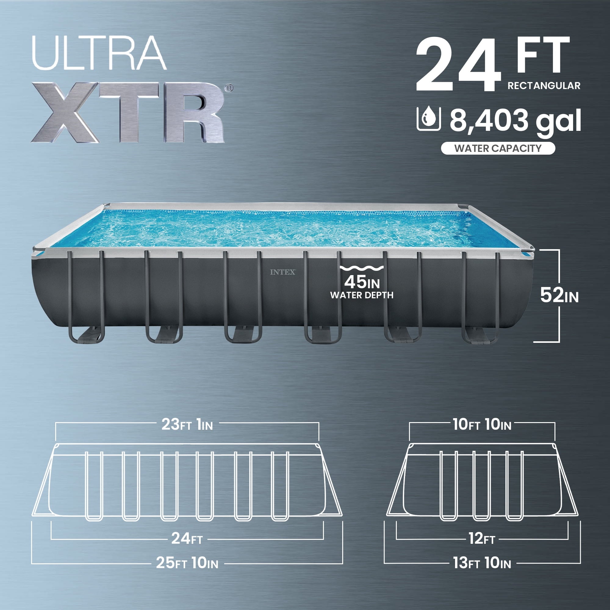 INTEX 24ft x 12ft x 52in Ultra XTR Above Ground Pool, Floats (2 Pack), & Inflatable Cooler