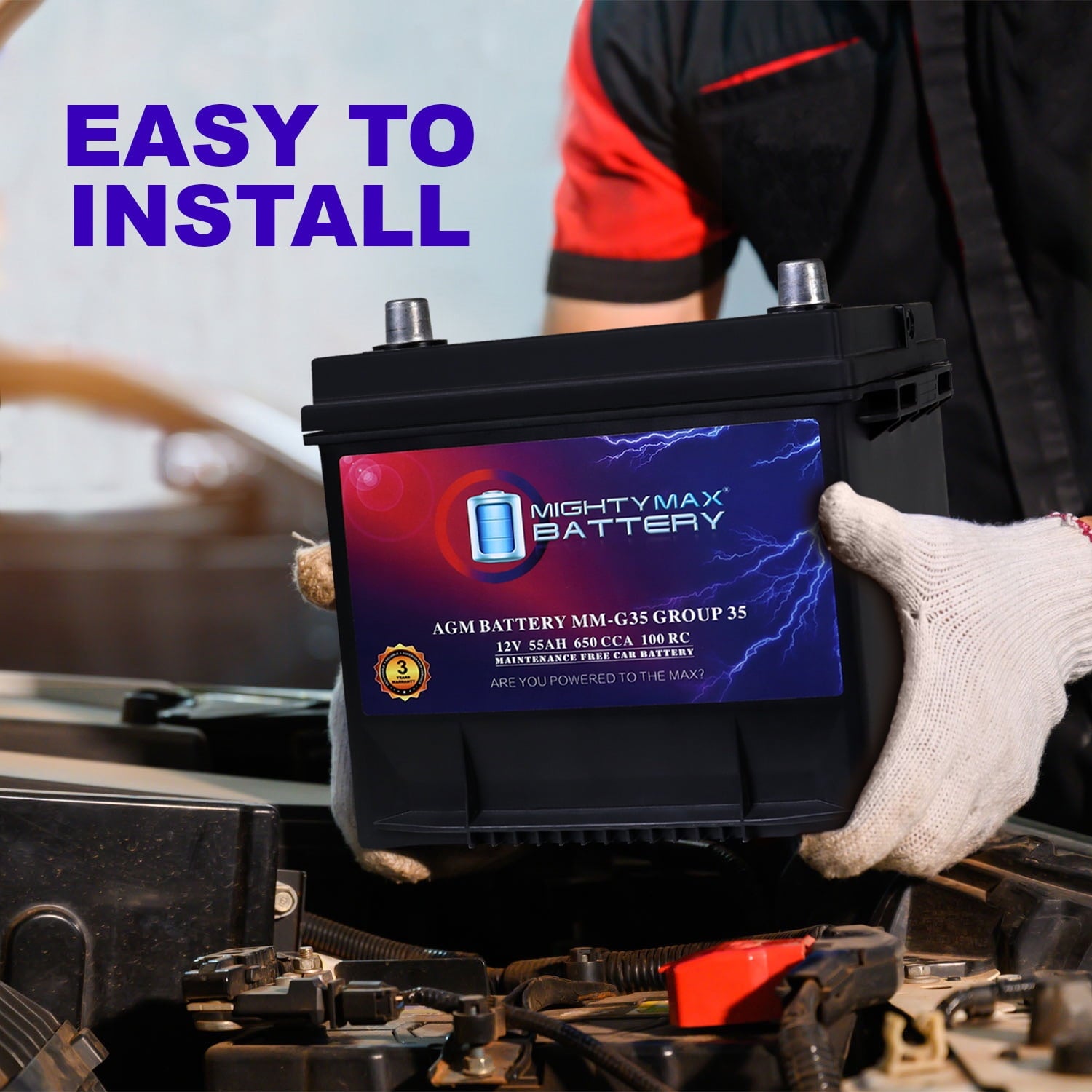 MM-H5 Start and Stop Car BCI Group Size 47 12V 60 AH, 100RC, 680 CCA Rechargeable AGM Car Battery