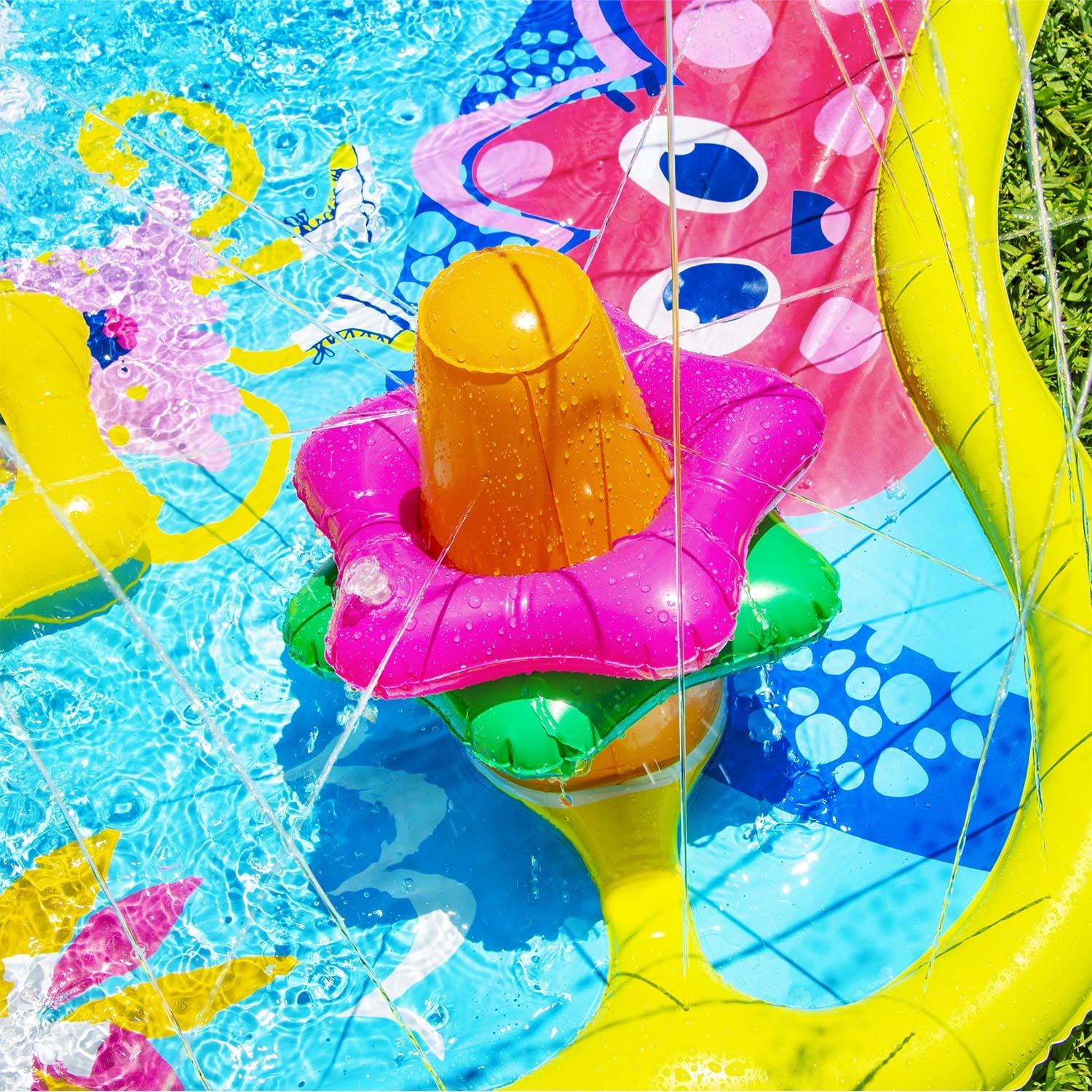 Banzai Jr. Splish Splash Inflatable Water Park for Toddlers - Includes Slide and Play Features