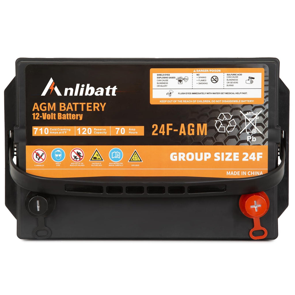 Anlibatt BCI Group 48 Battery, AGM 12 Volt Rechargeable Automotive Batteries for Car, H6 760CCA 70Ah 120RC, Maintenance Free