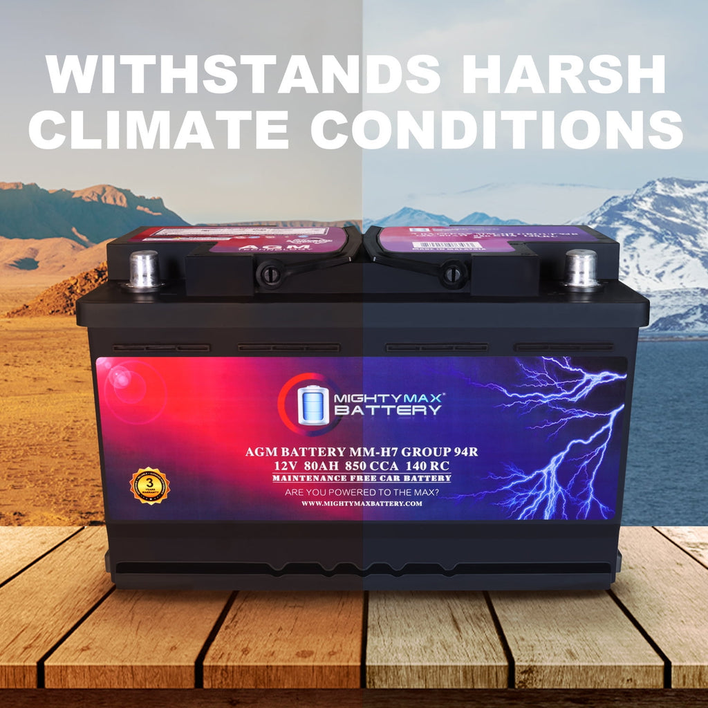 MM-H5 Start and Stop Car BCI Group Size 47 12V 60 AH, 100RC, 680 CCA Rechargeable AGM Car Battery