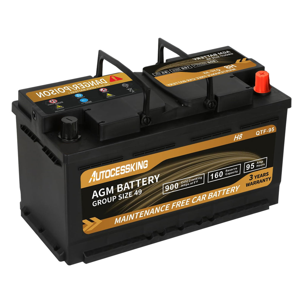 Autocessking Platinum AGM Battery, Group 47 Rechargeable Automotive Batteries for Car, 12V H5 680CCA 60Ah 100RC