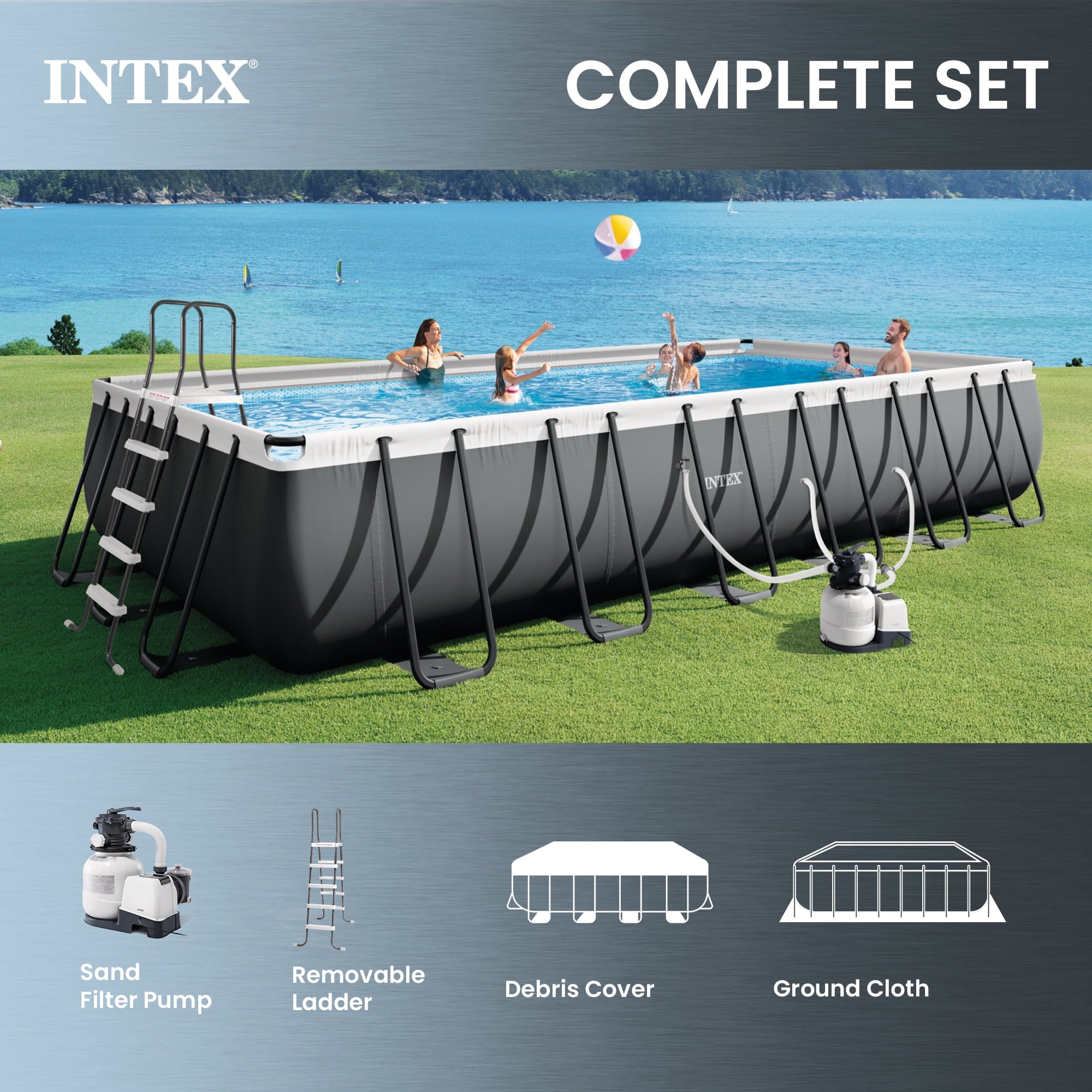 INTEX Ultra XTR 24' x 12' x 52 Above Ground Swimming Pool Set w/ Pump