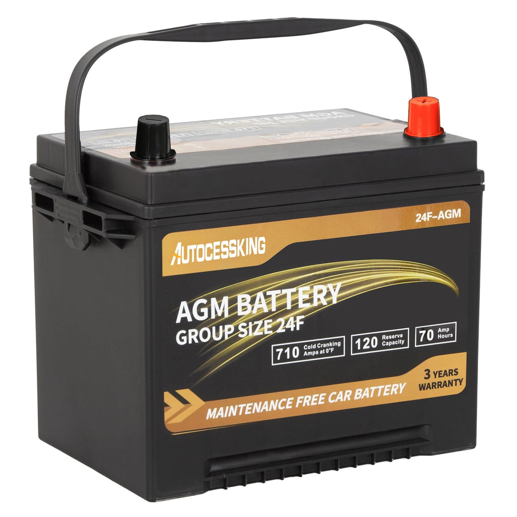 Autocessking Platinum AGM Battery, Group 47 Rechargeable Automotive Batteries for Car, 12V H5 680CCA 60Ah 100RC