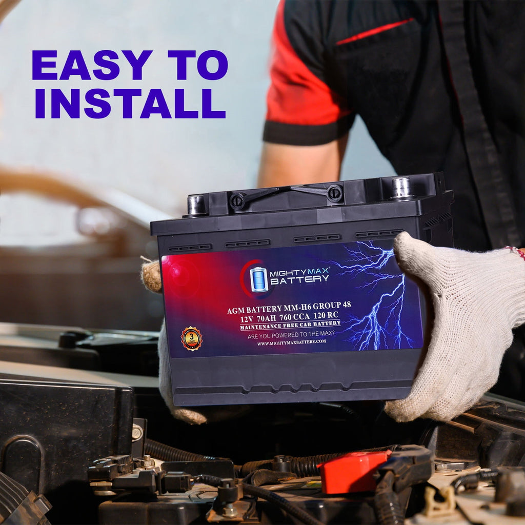 MM-H5 Start and Stop Car BCI Group Size 47 12V 60 AH, 100RC, 680 CCA Rechargeable AGM Car Battery