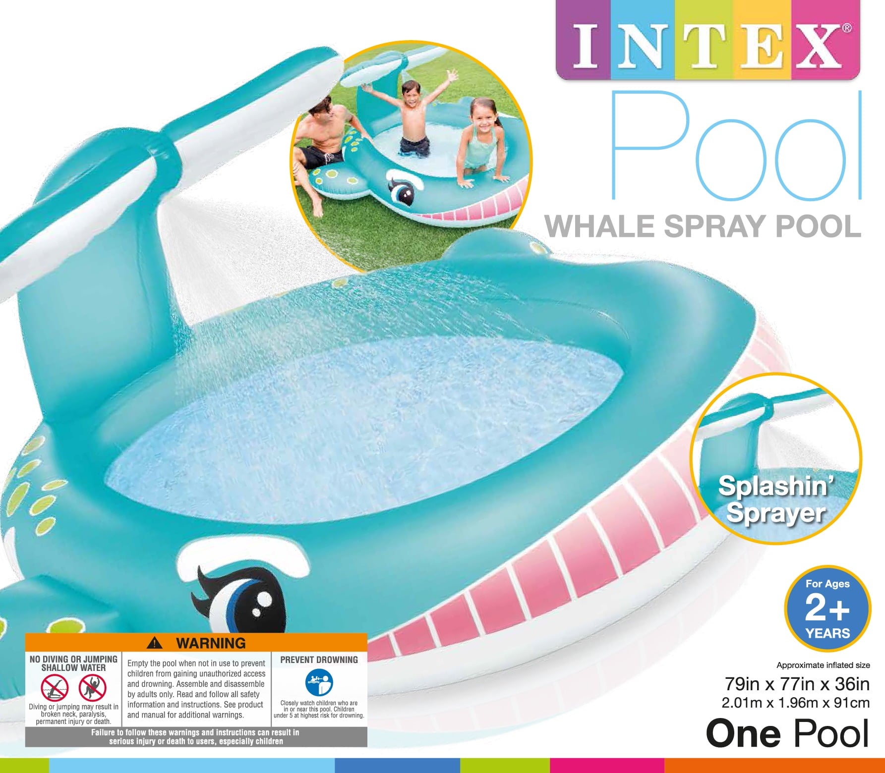 Intex Kids Inflatable Candy Zone Swim Play Center Kids Splash Pool w/ Waterslide
