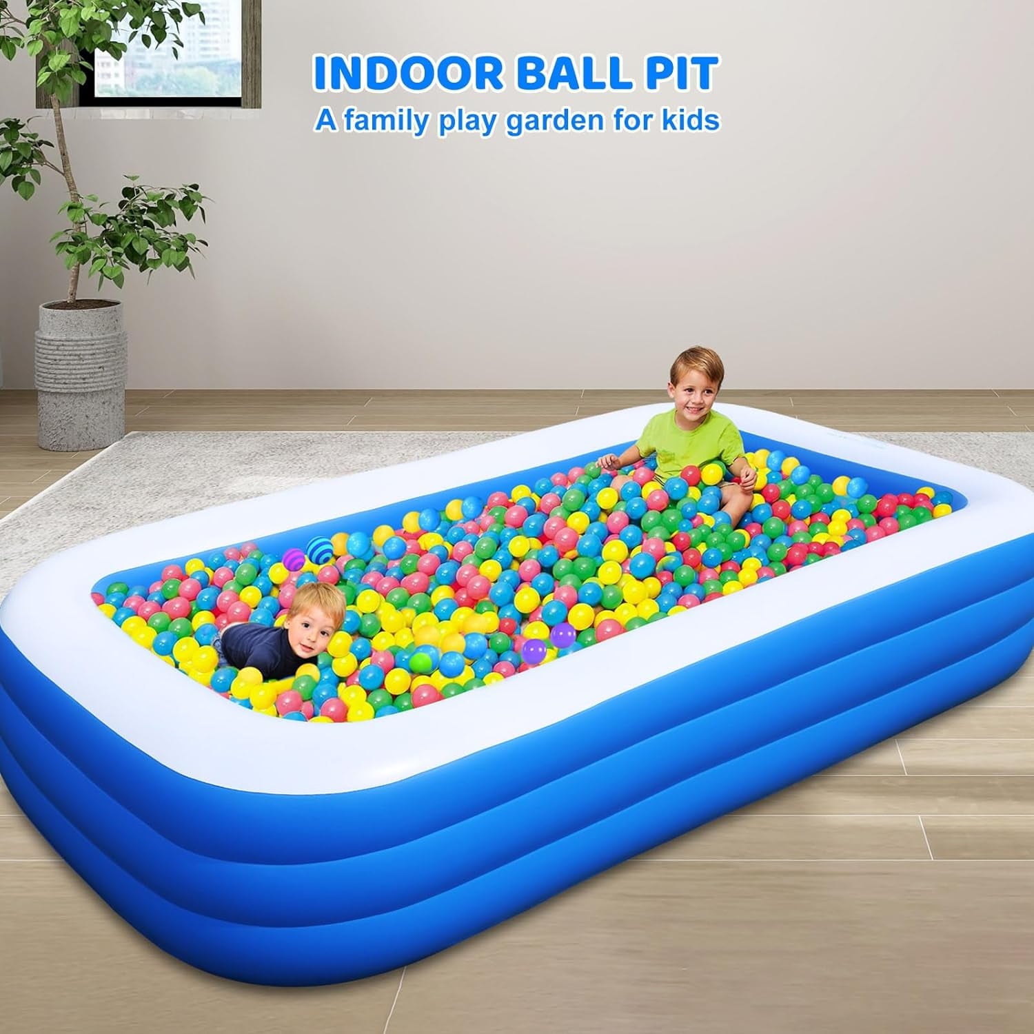 Inflatable Swimming Pool with Pump, Cuopluber 120 x 72 x 22 Large Inflatable Pool for Adults and Kids, Thickened Blow Up Pools for Outdoor, Garden, Backyard, Summer Water Party