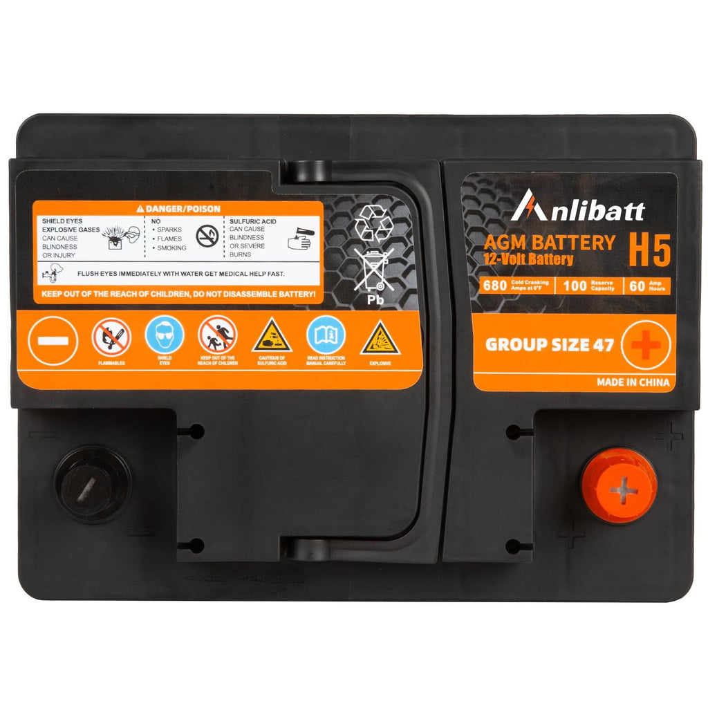 Anlibatt BCI Group 48 Battery, AGM 12 Volt Rechargeable Automotive Batteries for Car, H6 760CCA 70Ah 120RC, Maintenance Free