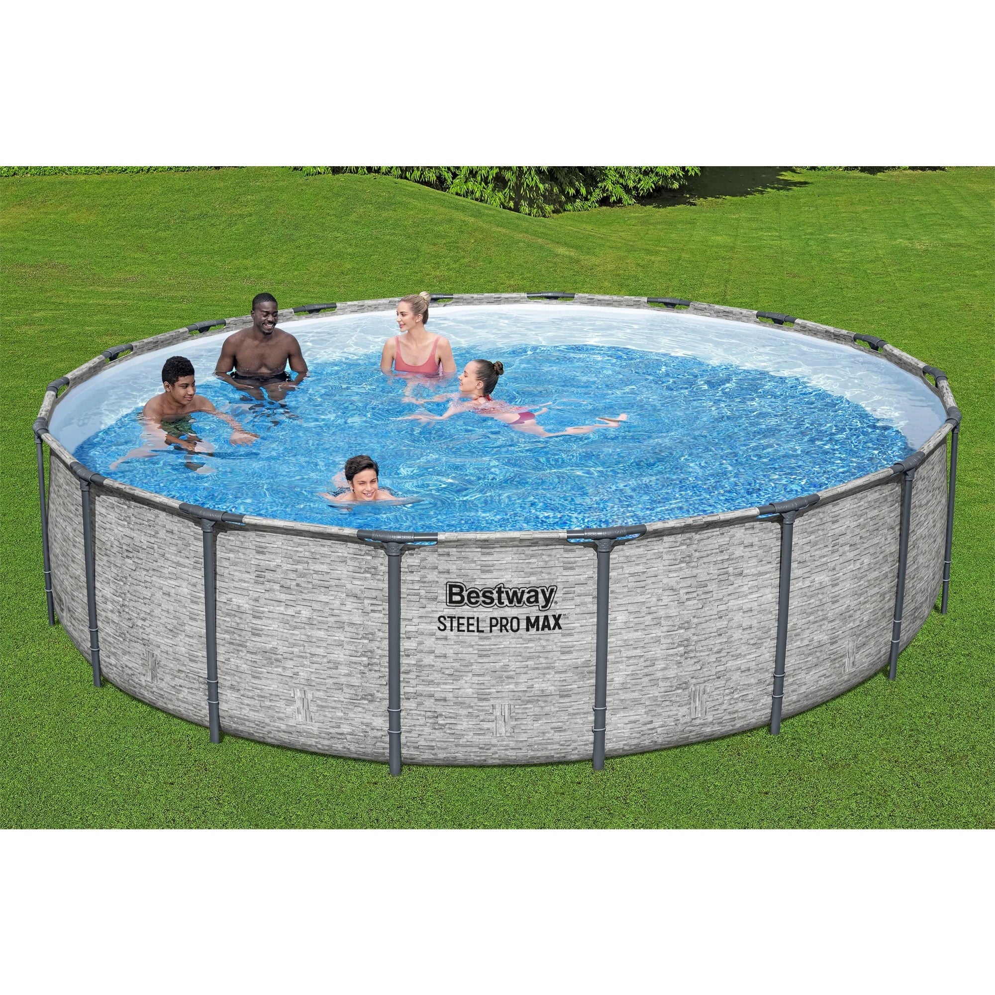 Bestway Steel Pro MAX 15’ x 48 Metal Frame Above Ground Pool, Blue, POOL ONLY