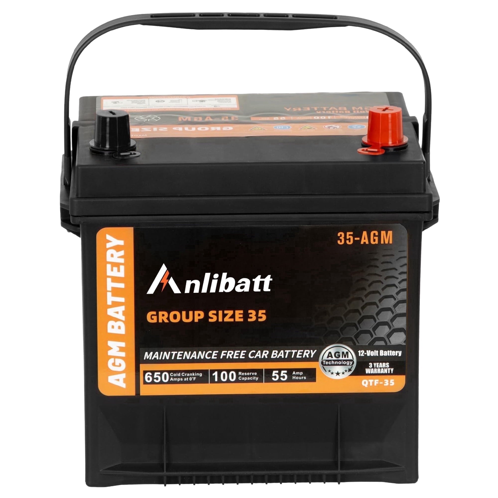 Anlibatt BCI Group 48 Battery, AGM 12 Volt Rechargeable Automotive Batteries for Car, H6 760CCA 70Ah 120RC, Maintenance Free