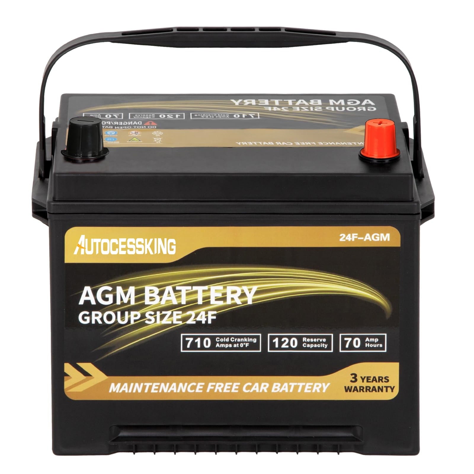 Autocessking Platinum AGM Battery, Group 47 Rechargeable Automotive Batteries for Car, 12V H5 680CCA 60Ah 100RC