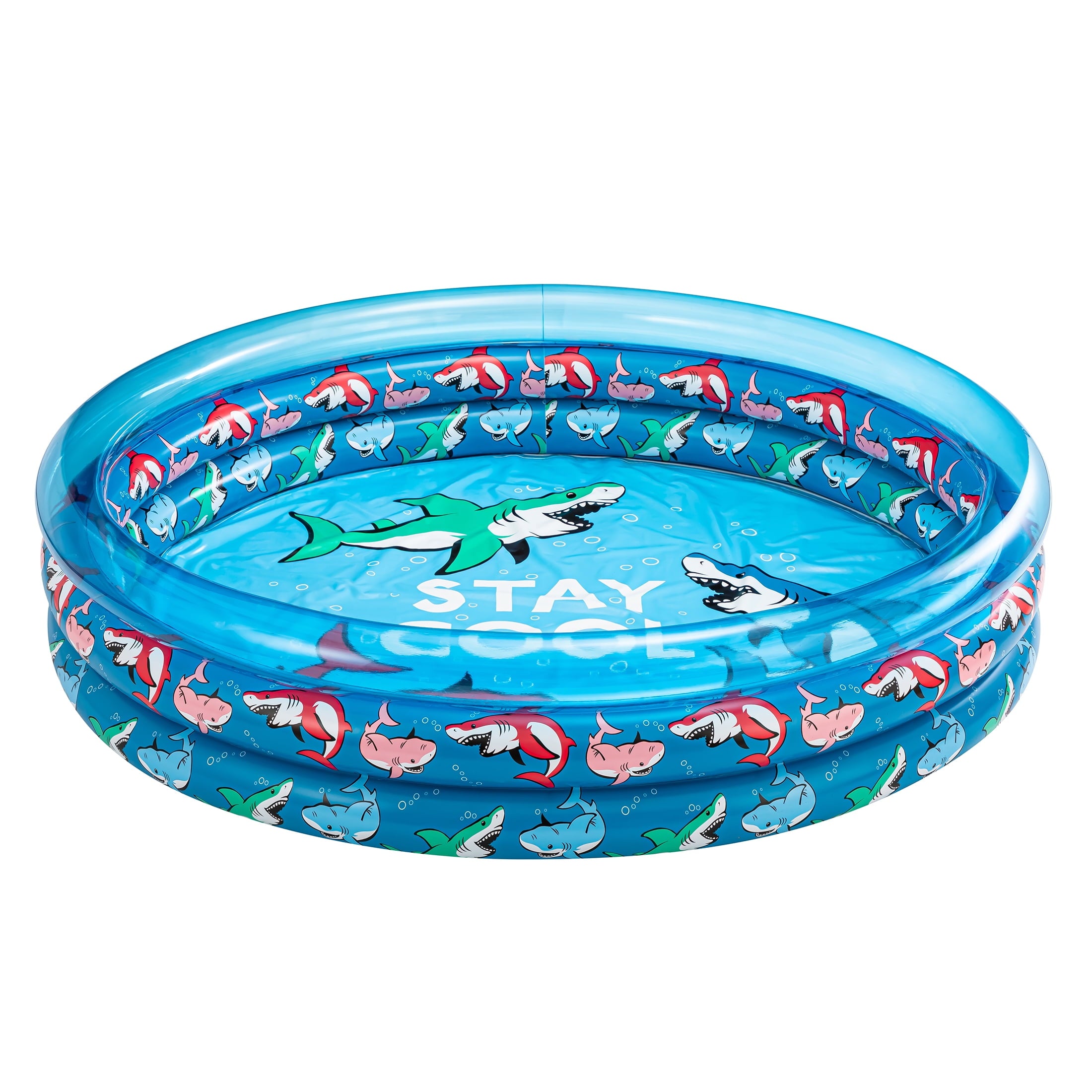 Bluescape Colorful Mermaid Print 3-Ring Inflatable Swimming Pool for Kids, Round, Age 2 & up, Unisex