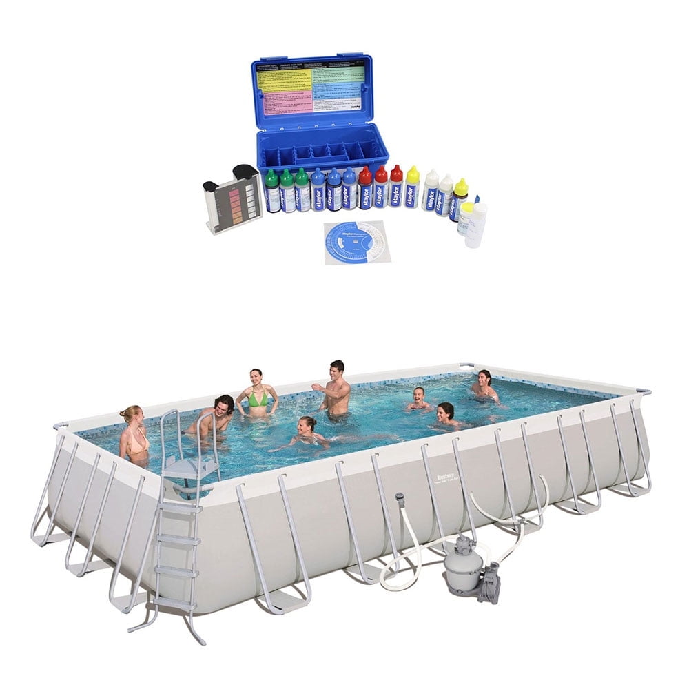 Bestway 18ft x 9ft x 4ft Rectangular Above Ground Swimming Pool Kit