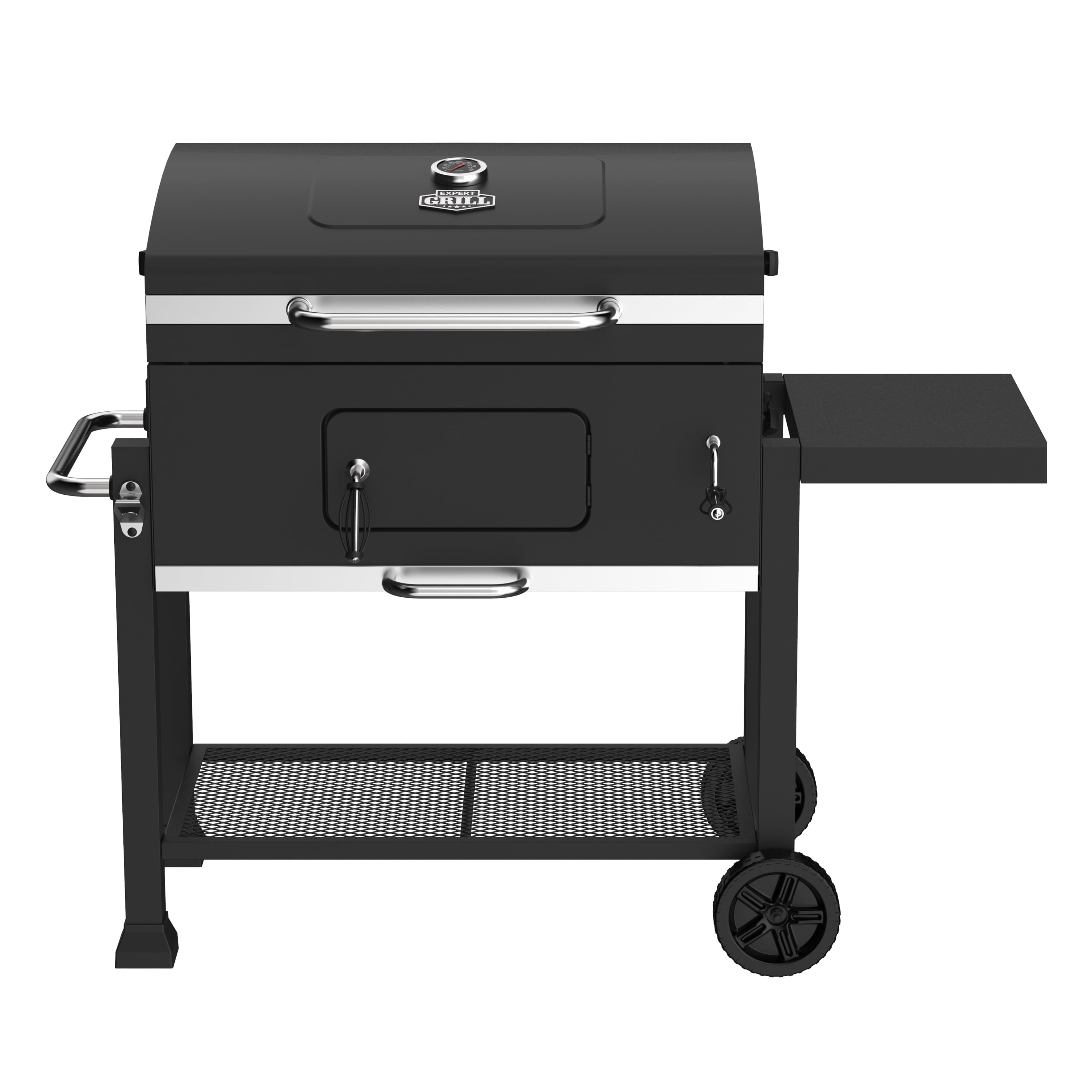 Expert Grill Charcoal Grill, 24 Inch Heavy Duty Charcoal Grill with Wheels, Black