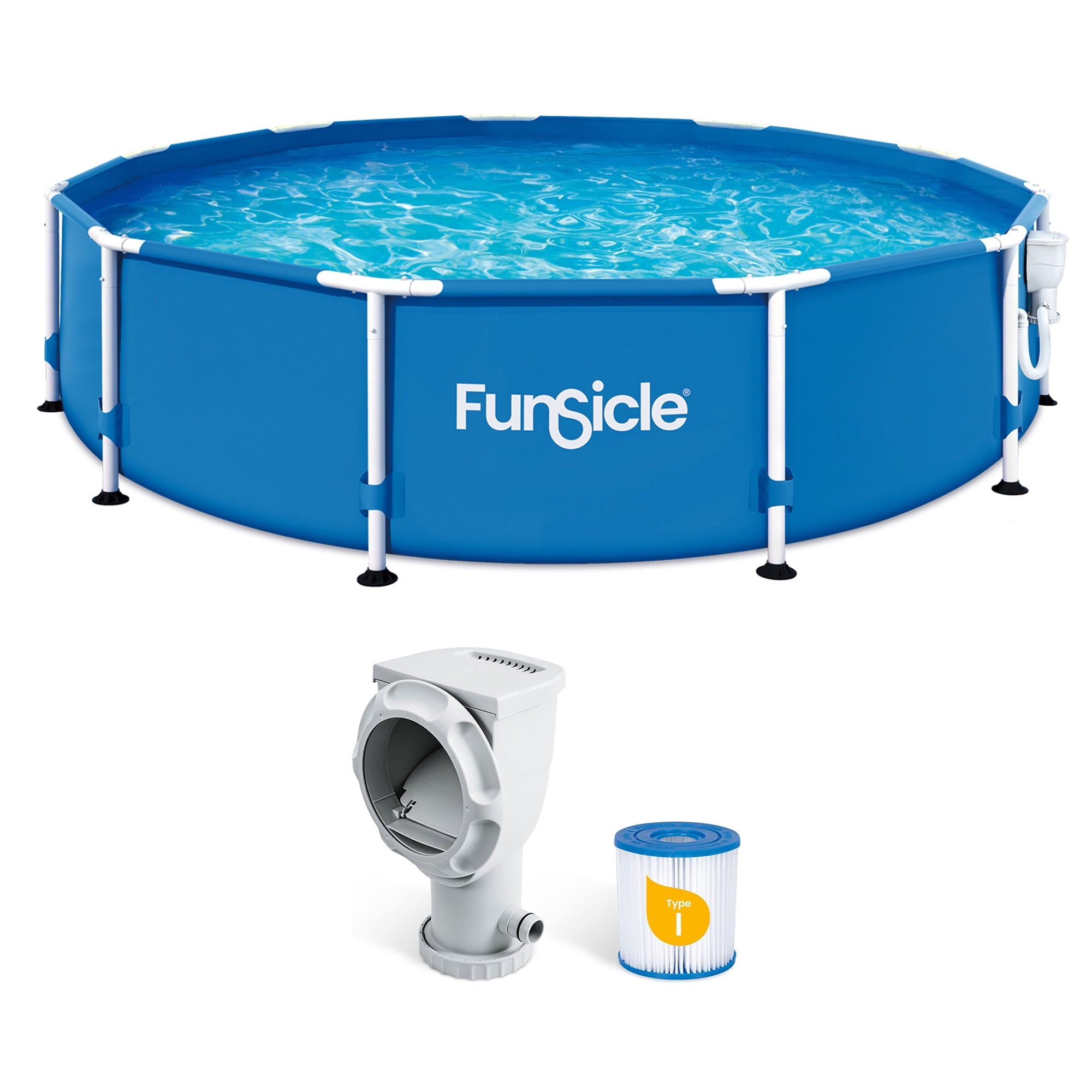 Funsicle 8' x 30 Outdoor Activity Round Frame Above Ground Swimming Pool Set