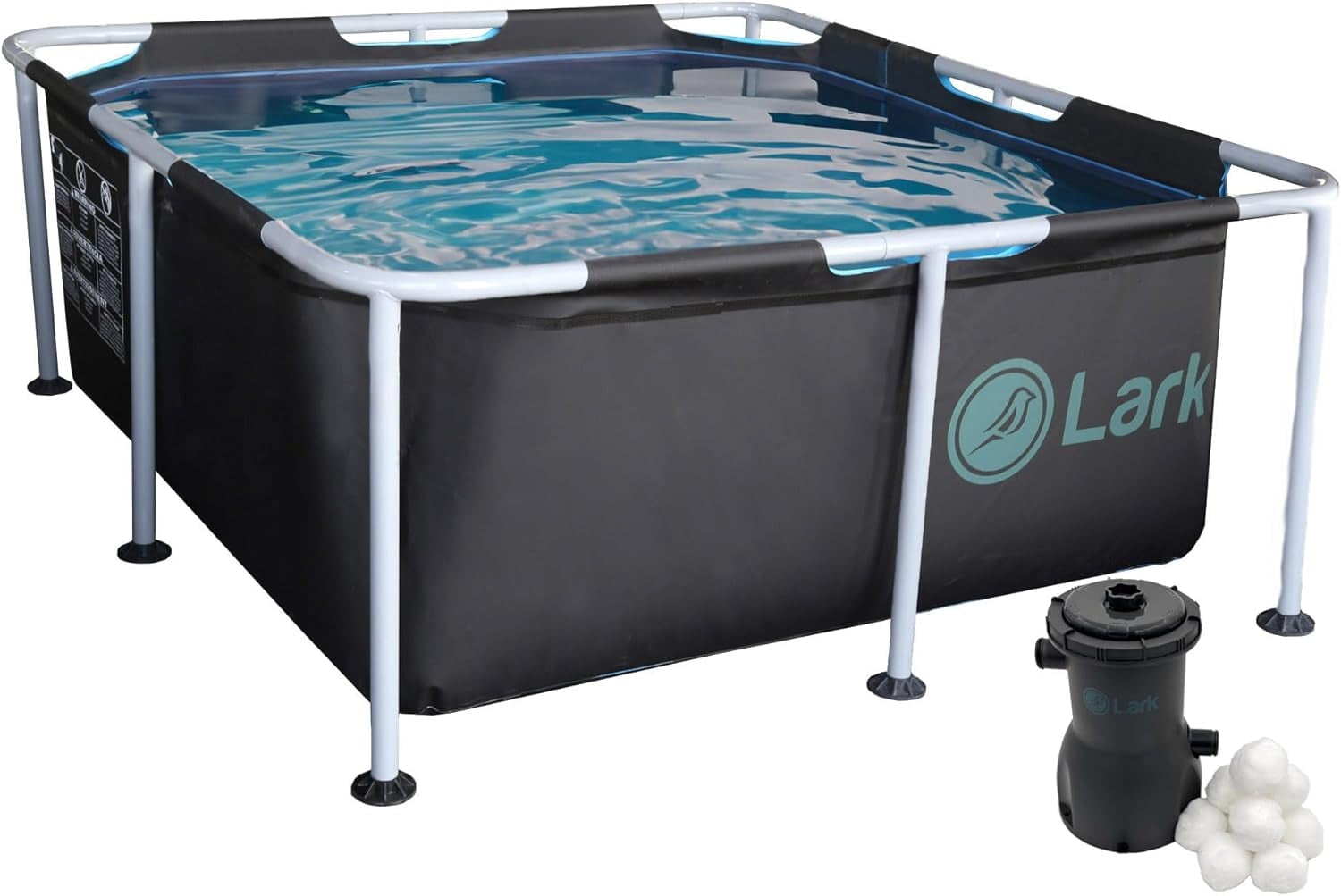 Lark 9' x 24 Square Metal Frame Splash Pool with 530 gallon Filtration Pump