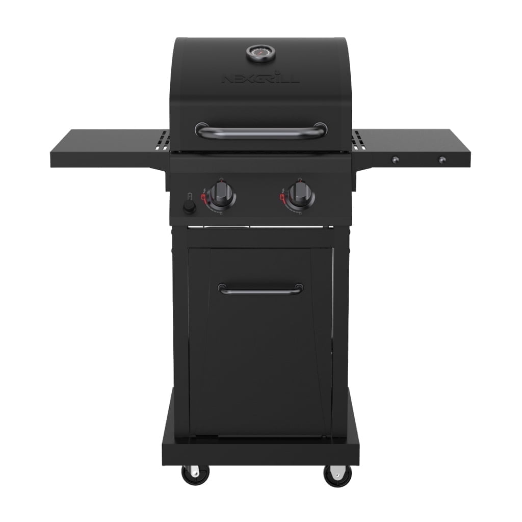 Nexgrill Deluxe 2-Burner Gas Grill with 401 SQ In Grate, 28000 BTUs, Stainless Steel Control Panel & Foldable Side Table, Propane BBQ Grill for Outdoor Cooking, Patios, Backyards and More -720-0864RA