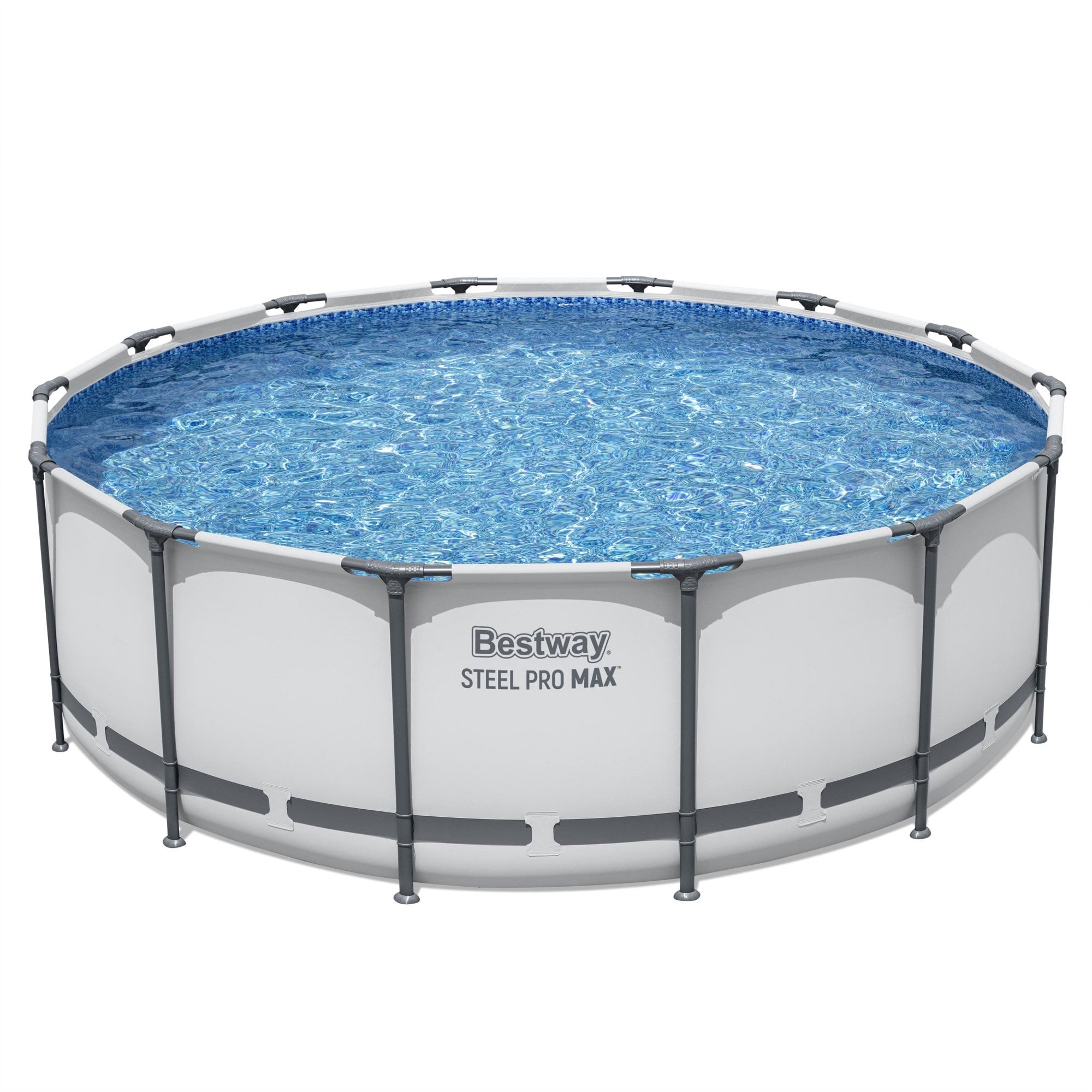 Bestway Steel Pro MAX 15'x42 Metal Frame Above Ground Pool Set w/ Pump, Ladder, & Cover