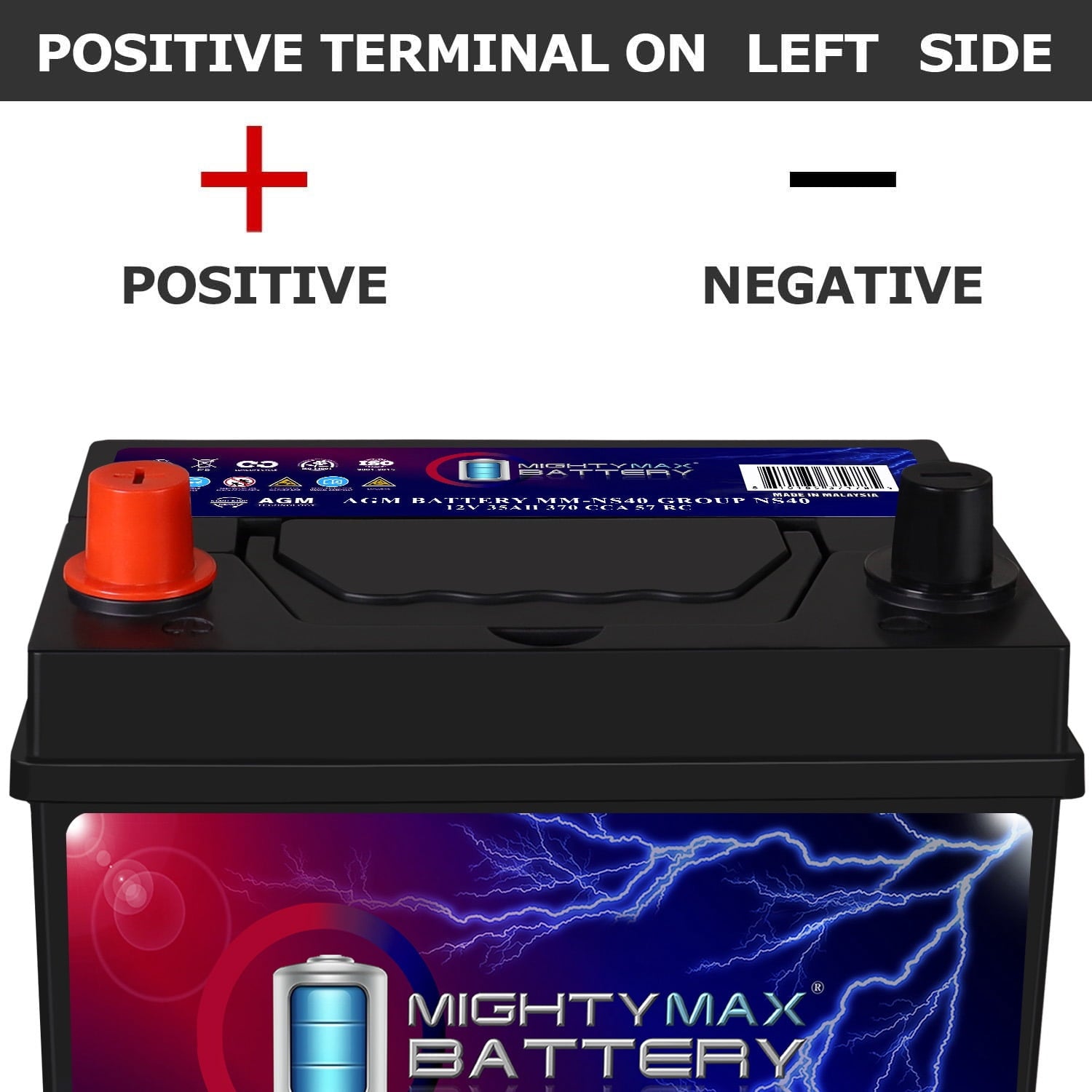 MM-H5 Start and Stop Car BCI Group Size 47 12V 60 AH, 100RC, 680 CCA Rechargeable AGM Car Battery