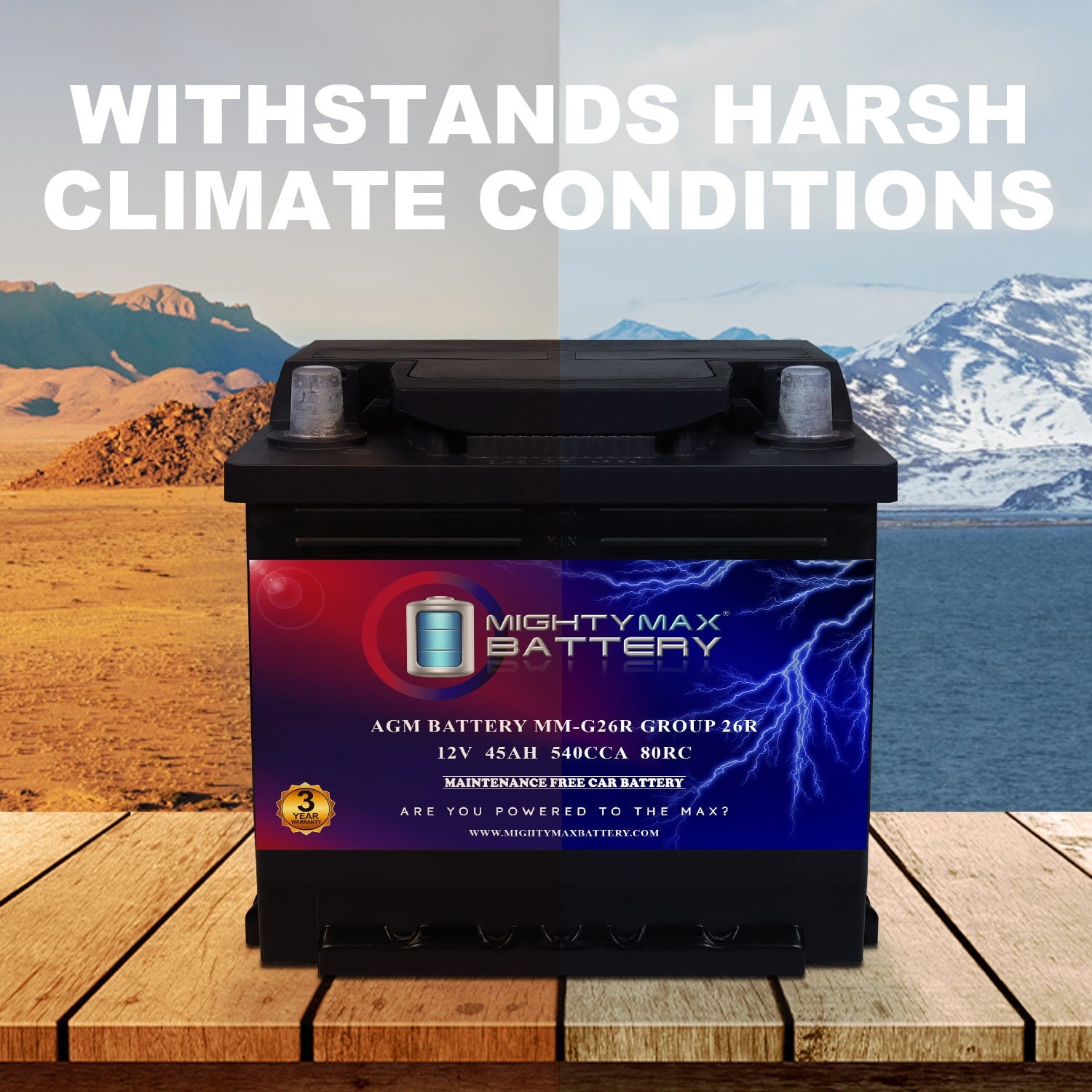 MM-H5 Start and Stop Car BCI Group Size 47 12V 60 AH, 100RC, 680 CCA Rechargeable AGM Car Battery